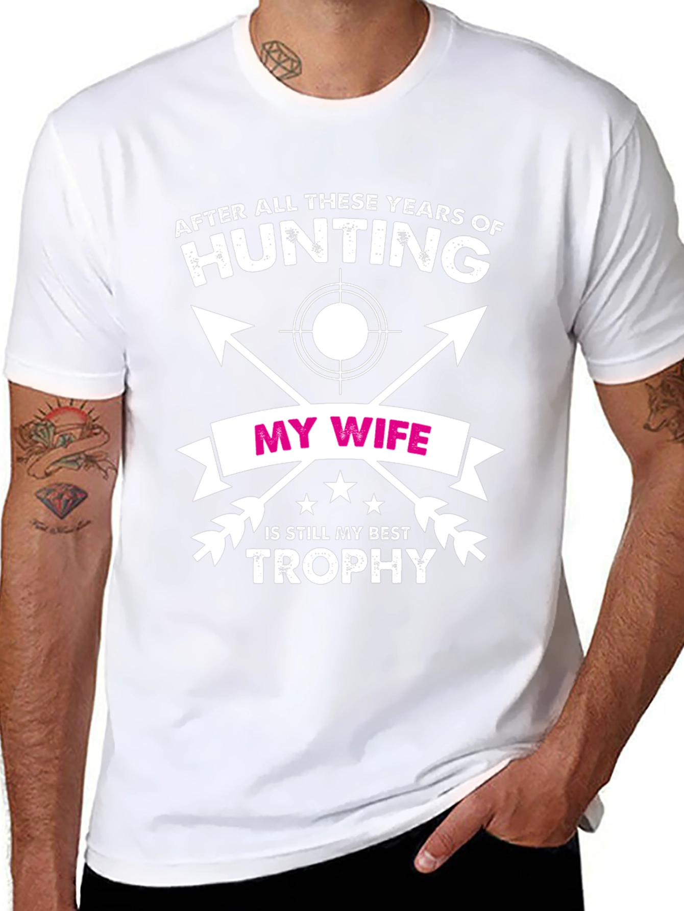 Black Hunting Wife Trophy Graphic Tee view 8