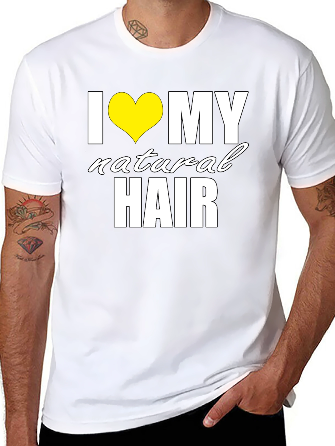 I Love My Natural Hair Black T-Shirt - 8