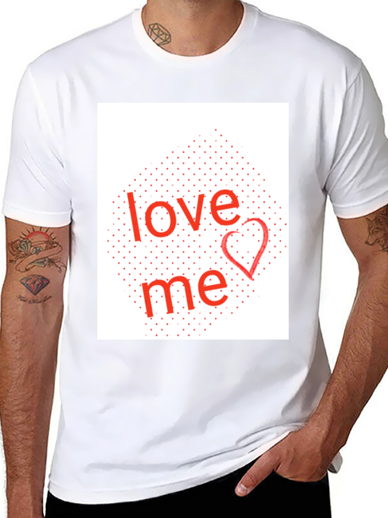 Black Love Me Graphic Tee - Black Cotton Blend Shirt view 8