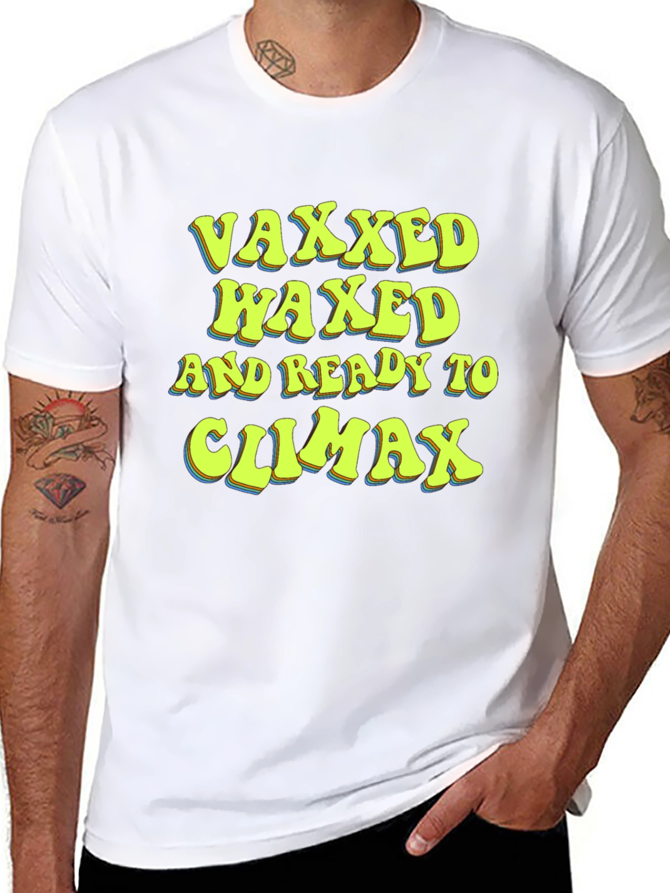Black Vaxxed Waxed and Ready T-Shirt Funny Graphic Tee view 8