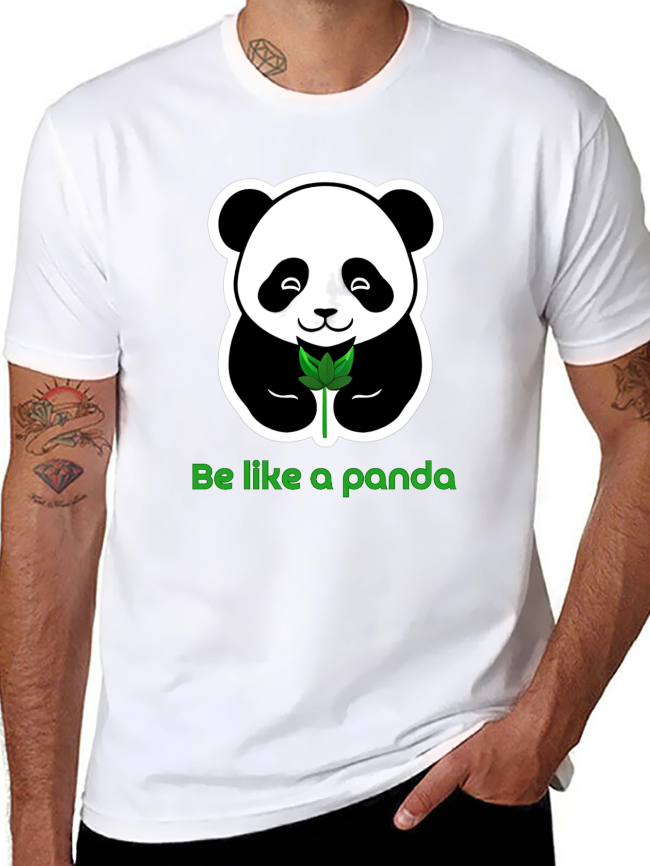 Black Be Like a Panda Graphic Tee - Relaxed Fit view 8