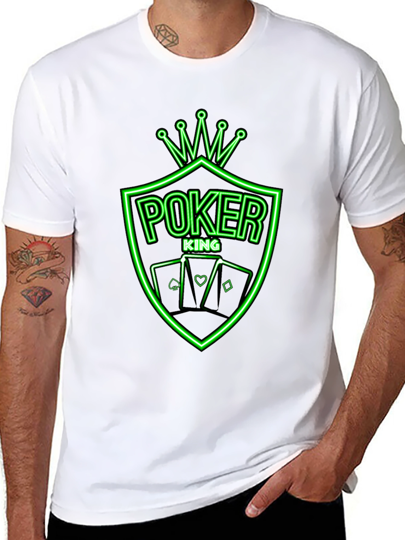 Black Poker King Neon Graphic Tee - Black view 8