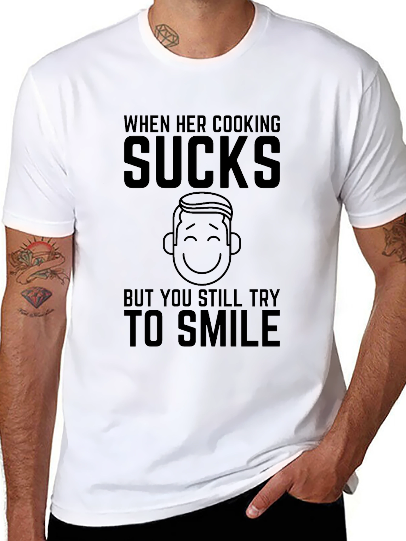 Black Cooking Sucks Humor T-Shirt - Men's Black Tee view 8