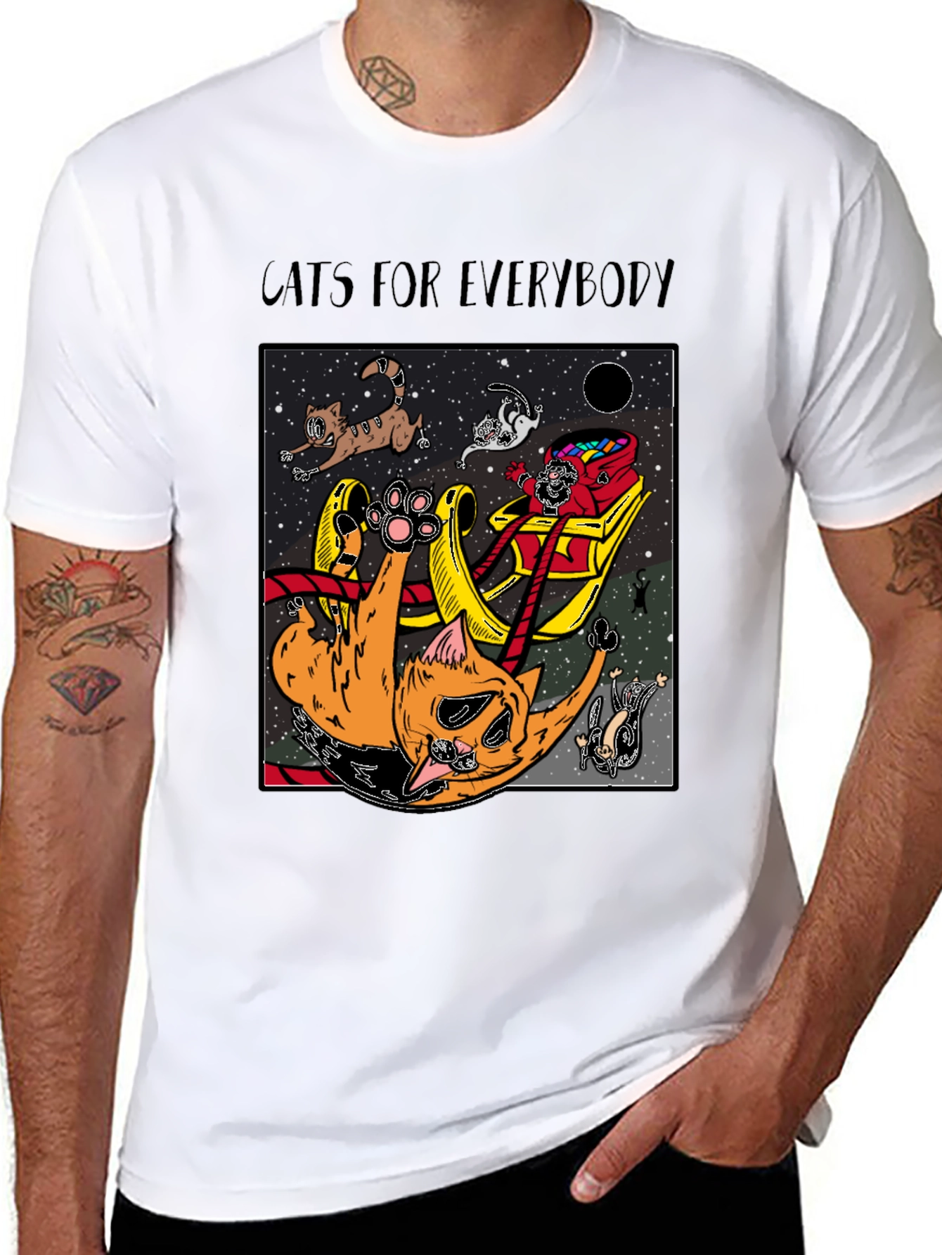 Black Cats for Everybody T-Shirt - Space Adventure! view 8