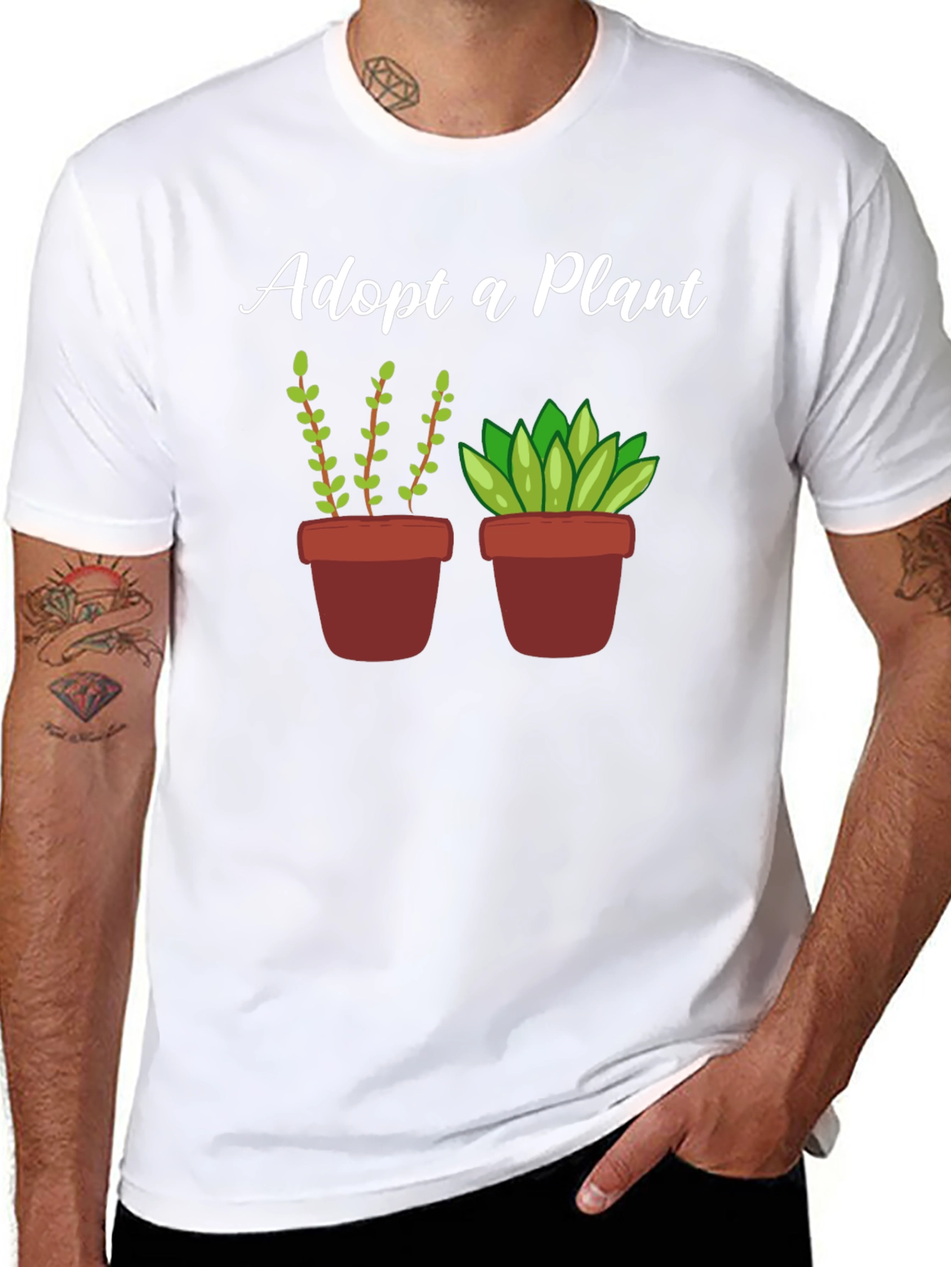 Black Adopt a Plant Graphic T-Shirt view 8