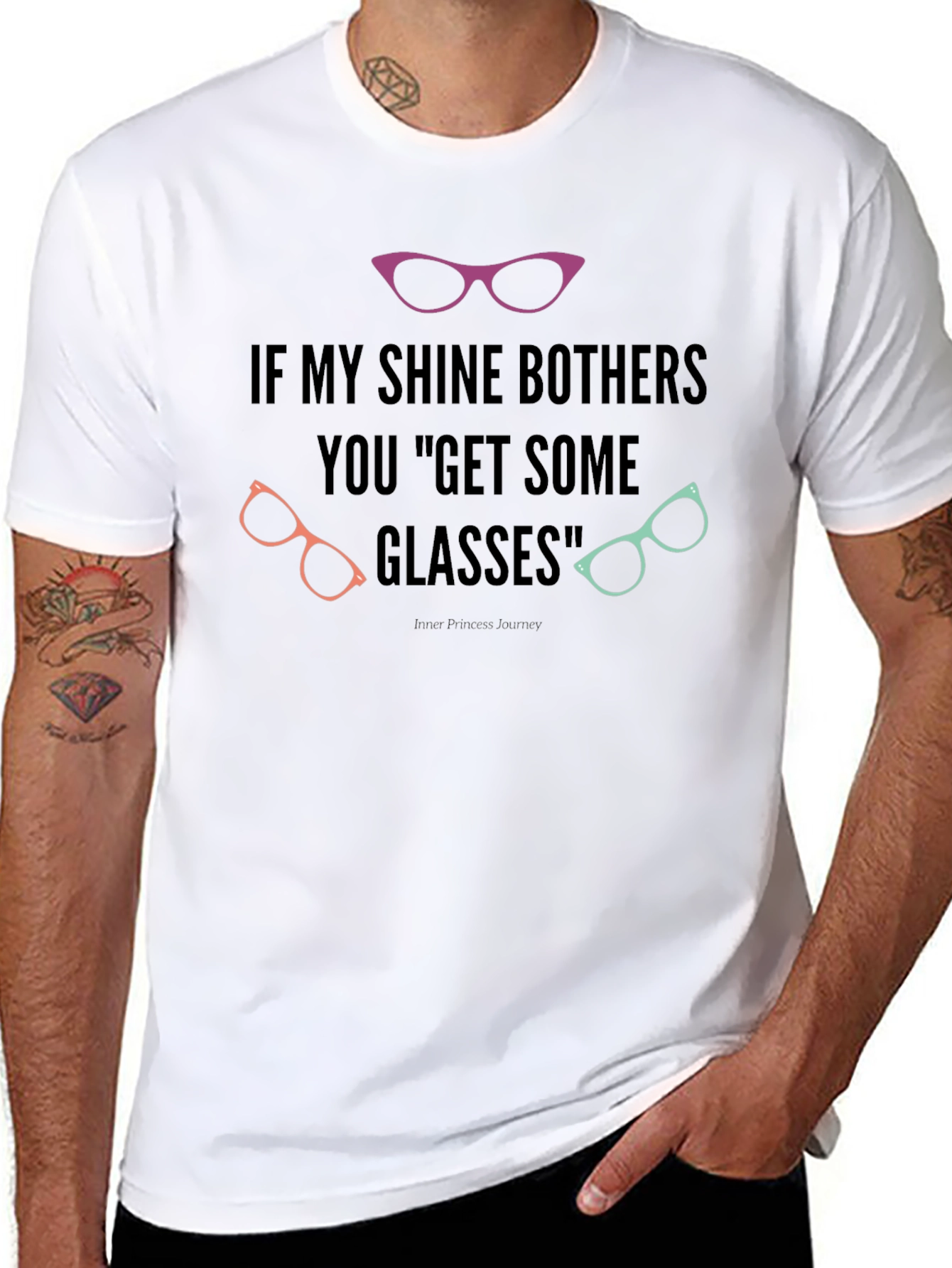 Black If My Shine Bothers You Get Some Glasses T-Shirt view 8