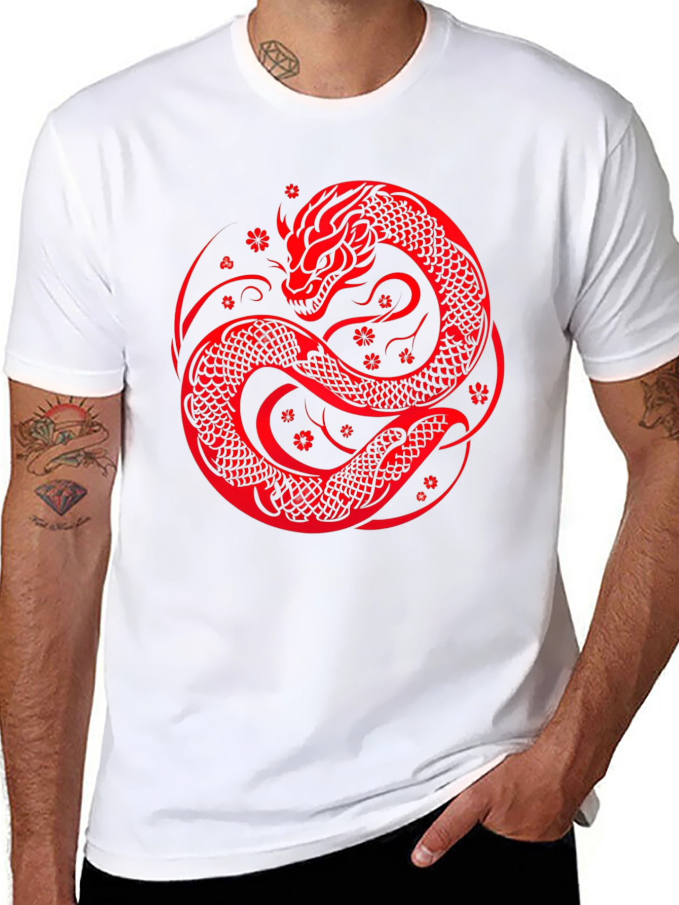 Black Dragon Circle Graphic Tee view 8