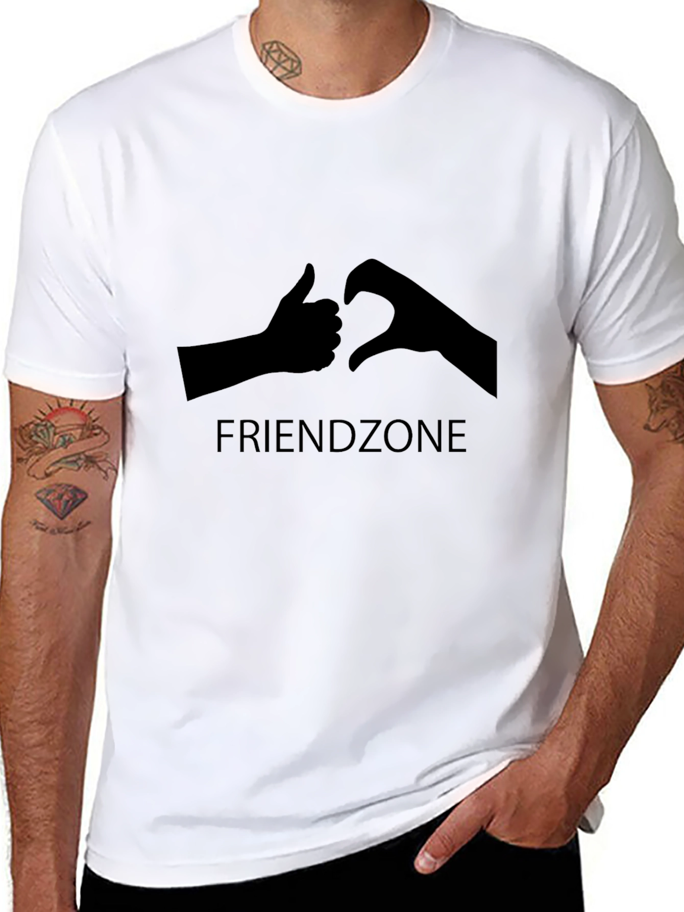 Black Friendzone Graphic Black T-Shirt view 8