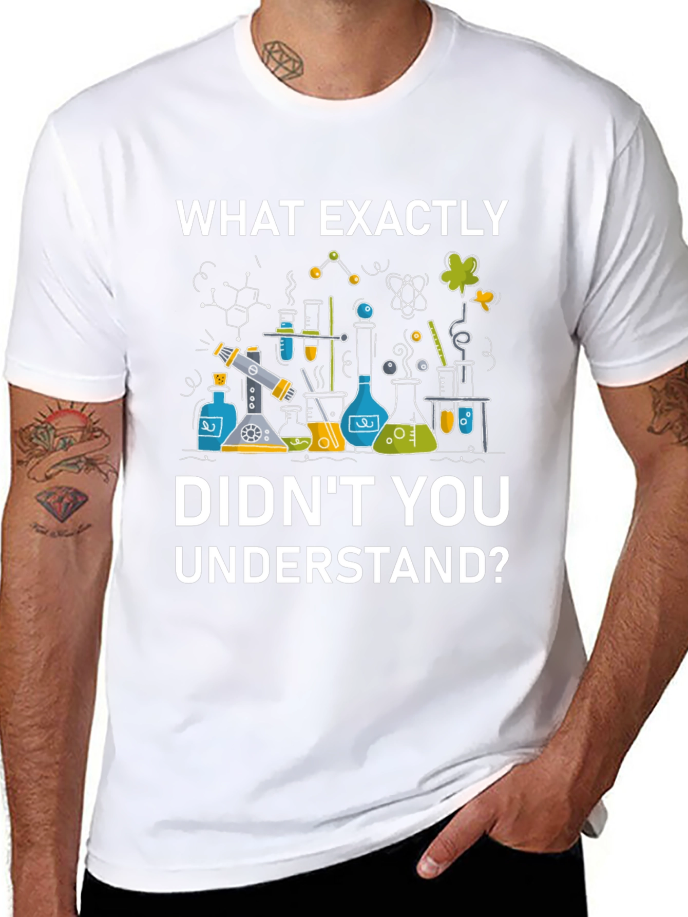 Black Science Humor T-Shirt - "What Exactly Didn't You Understand?" view 8