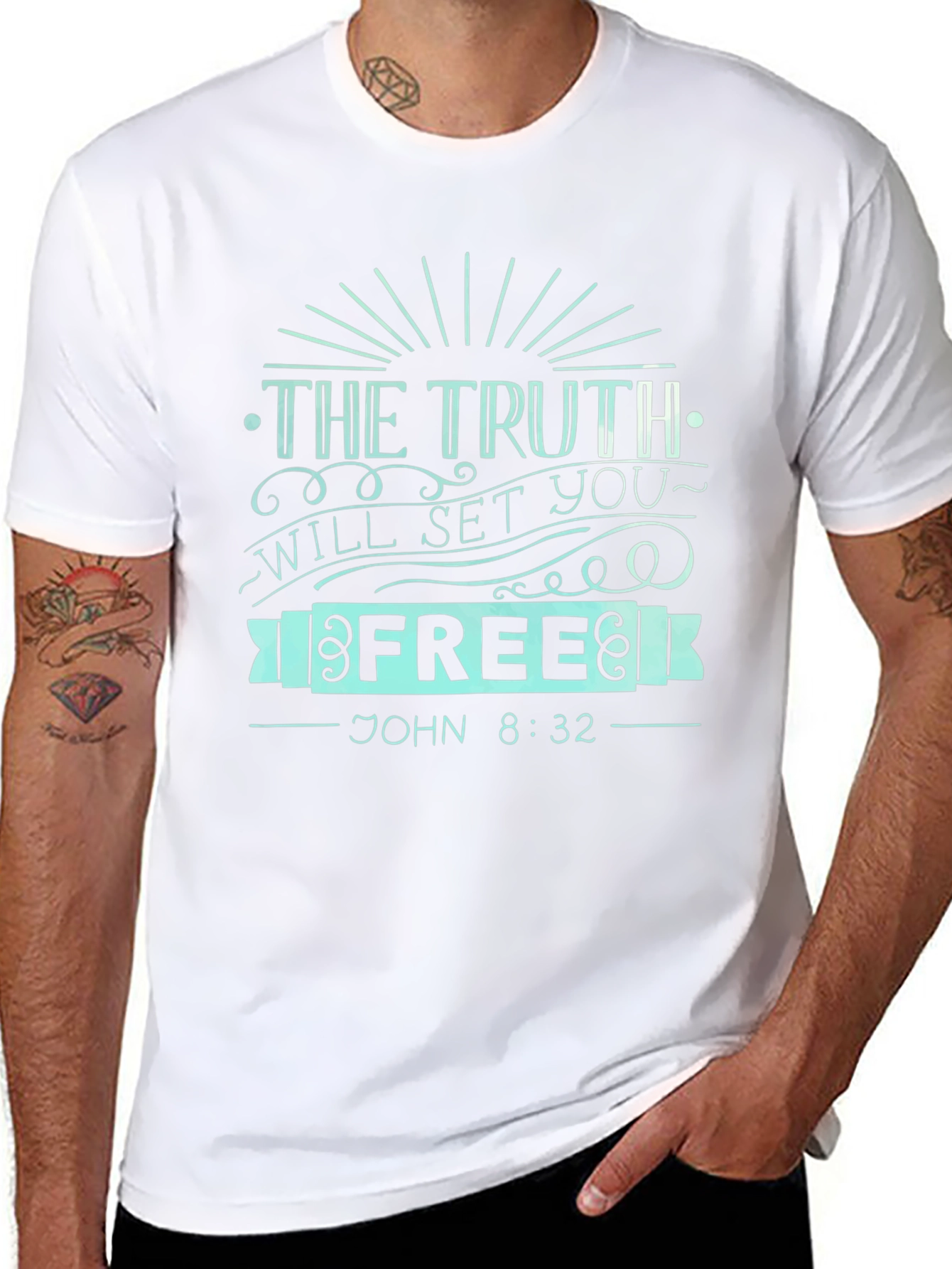 Black The Truth Will Set You Free Graphic Tee view 8