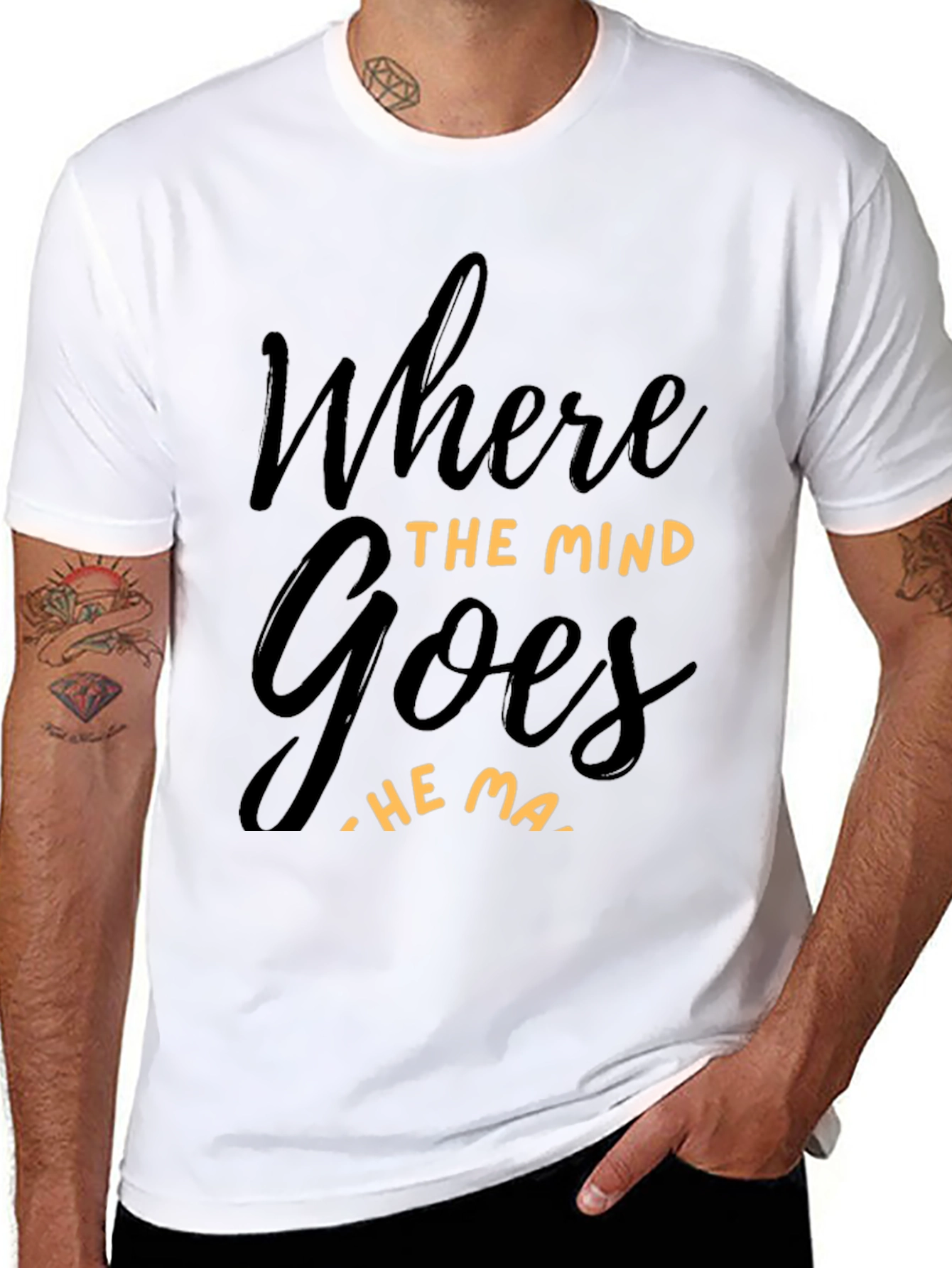 Black Where The Mind Goes T-Shirt - Inspirational Tee view 8