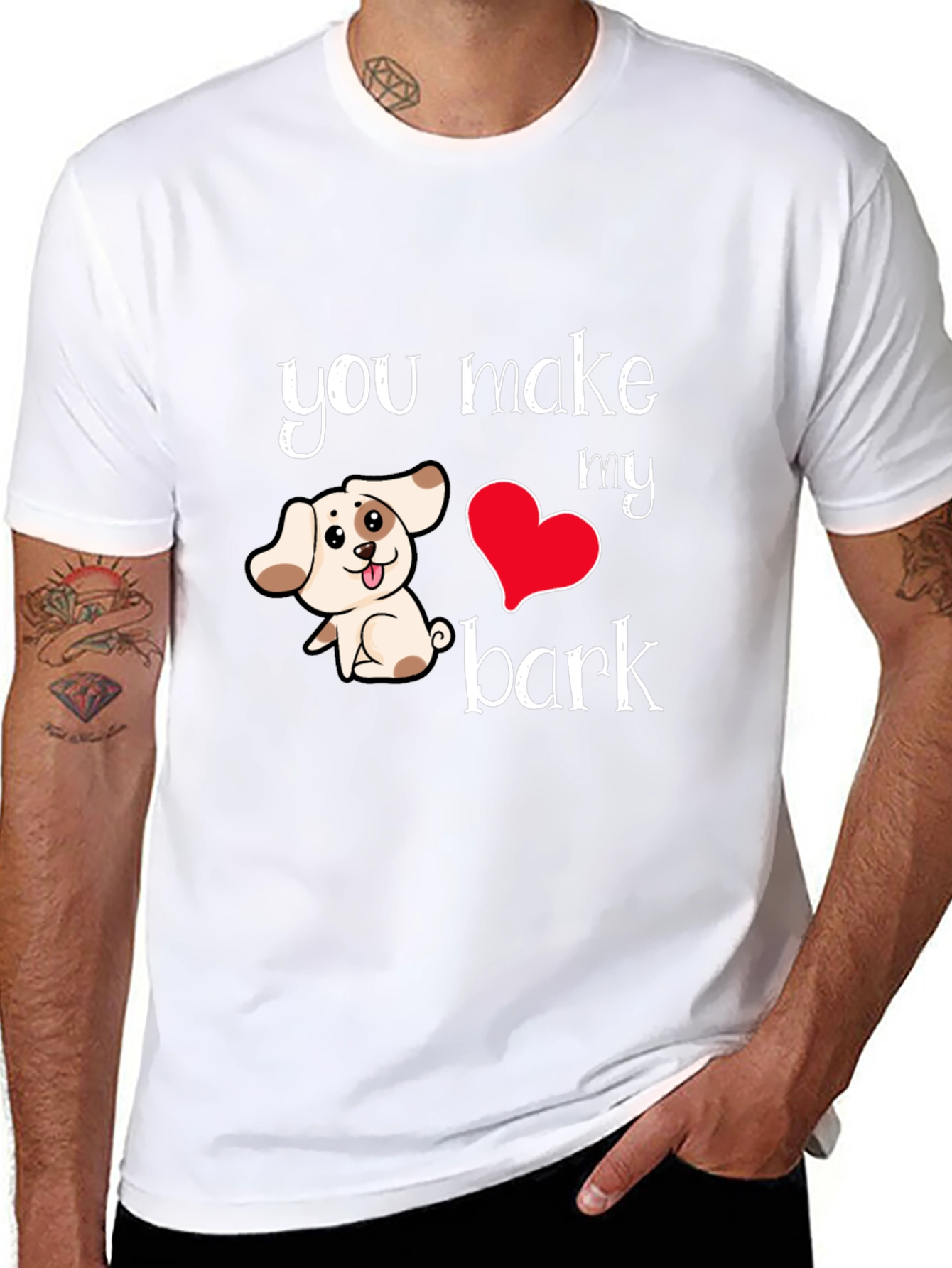 Black You Make My Heart Bark T-Shirt view 8