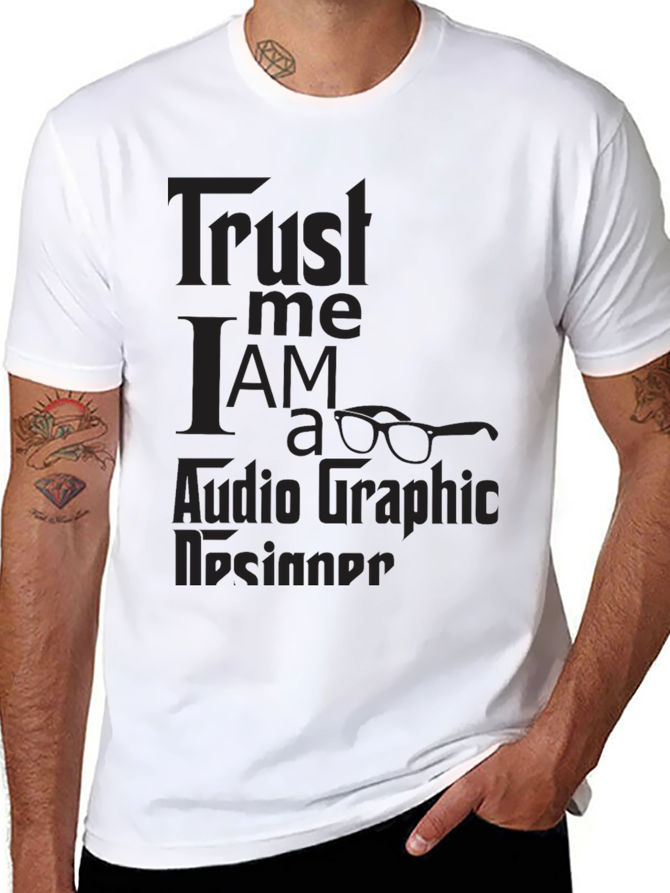Black Trust Me I'm a Graphic Designer Black T-Shirt view 8