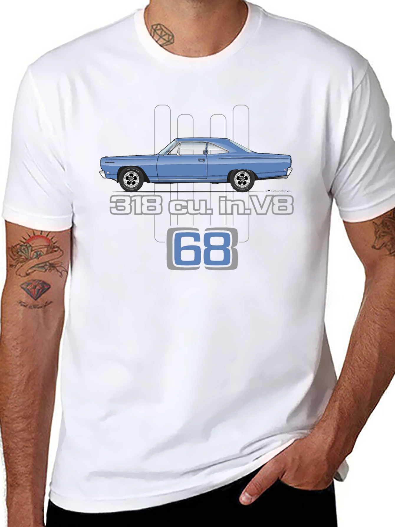 Black Vintage 1968 Muscle Car T-Shirt - Classic Automotive Tee view 8