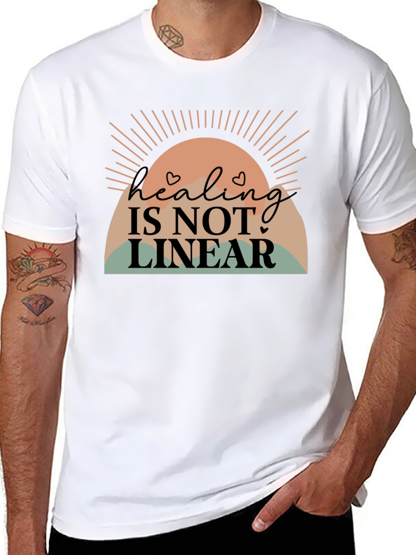 Black Healing Is Not Linear Graphic Tee view 8
