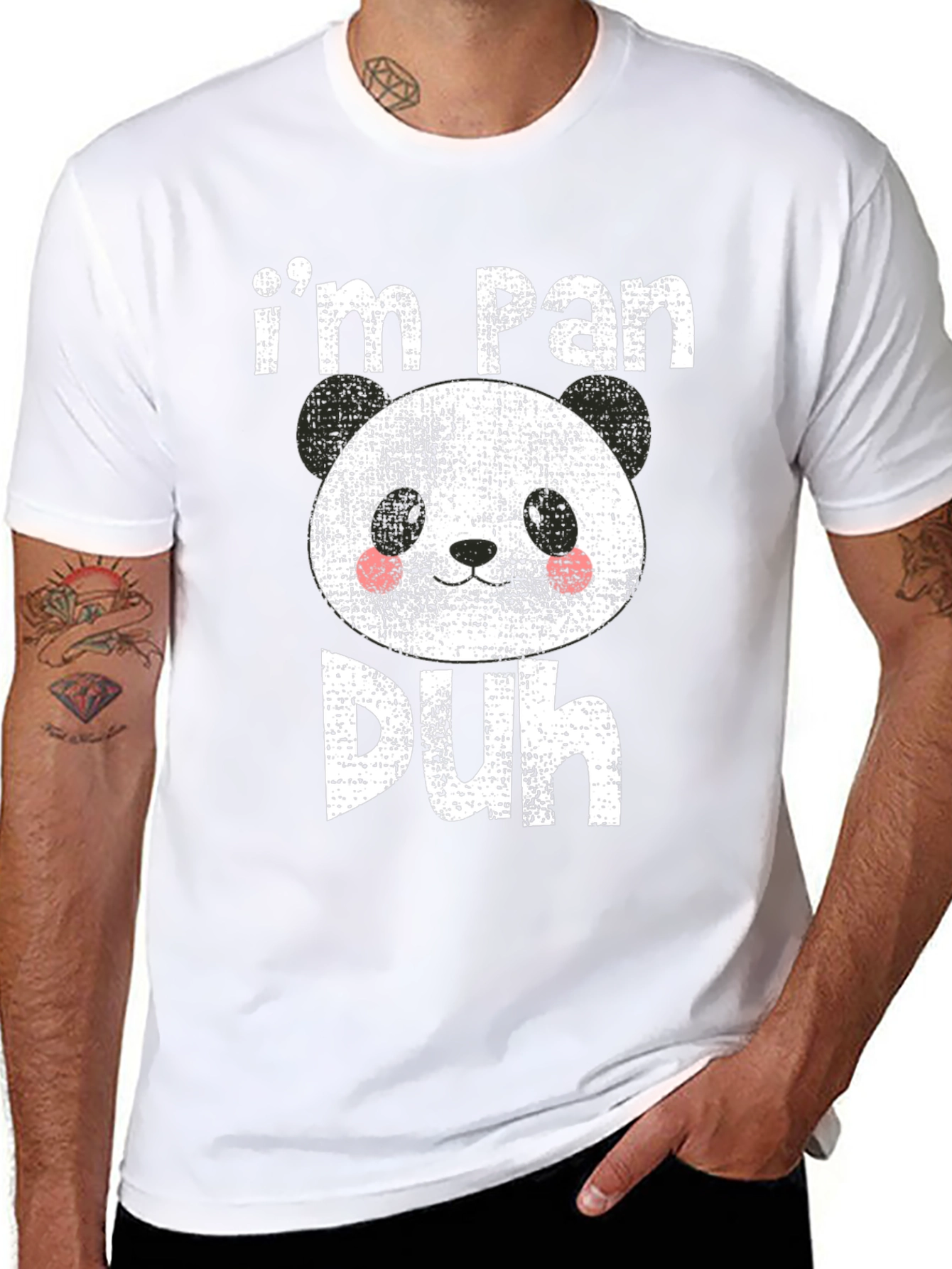 Black I'm Pan Duh T-Shirt Funny Panda Tee view 8