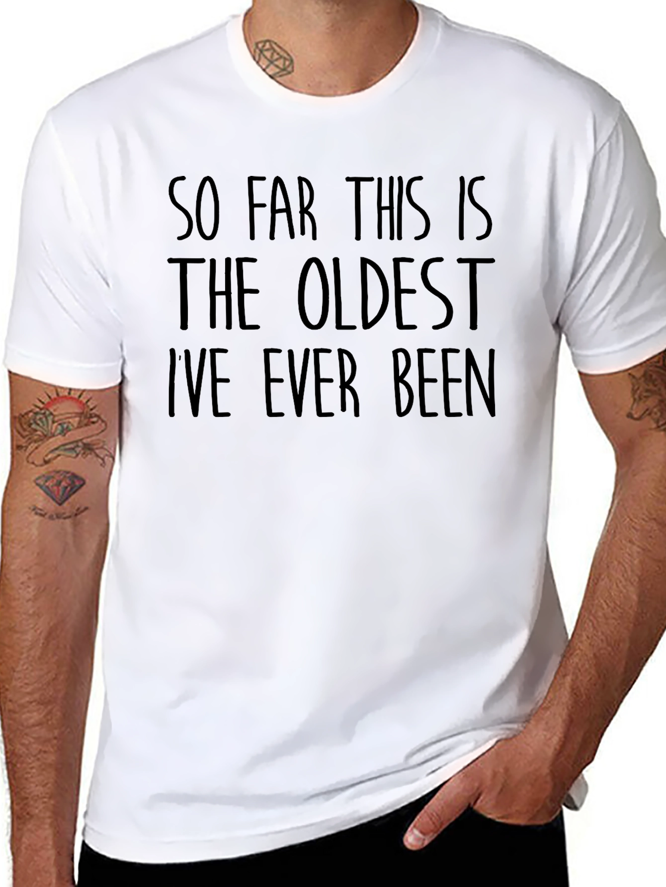 Black Funny 'Oldest I've Ever Been' Black T-Shirt view 8