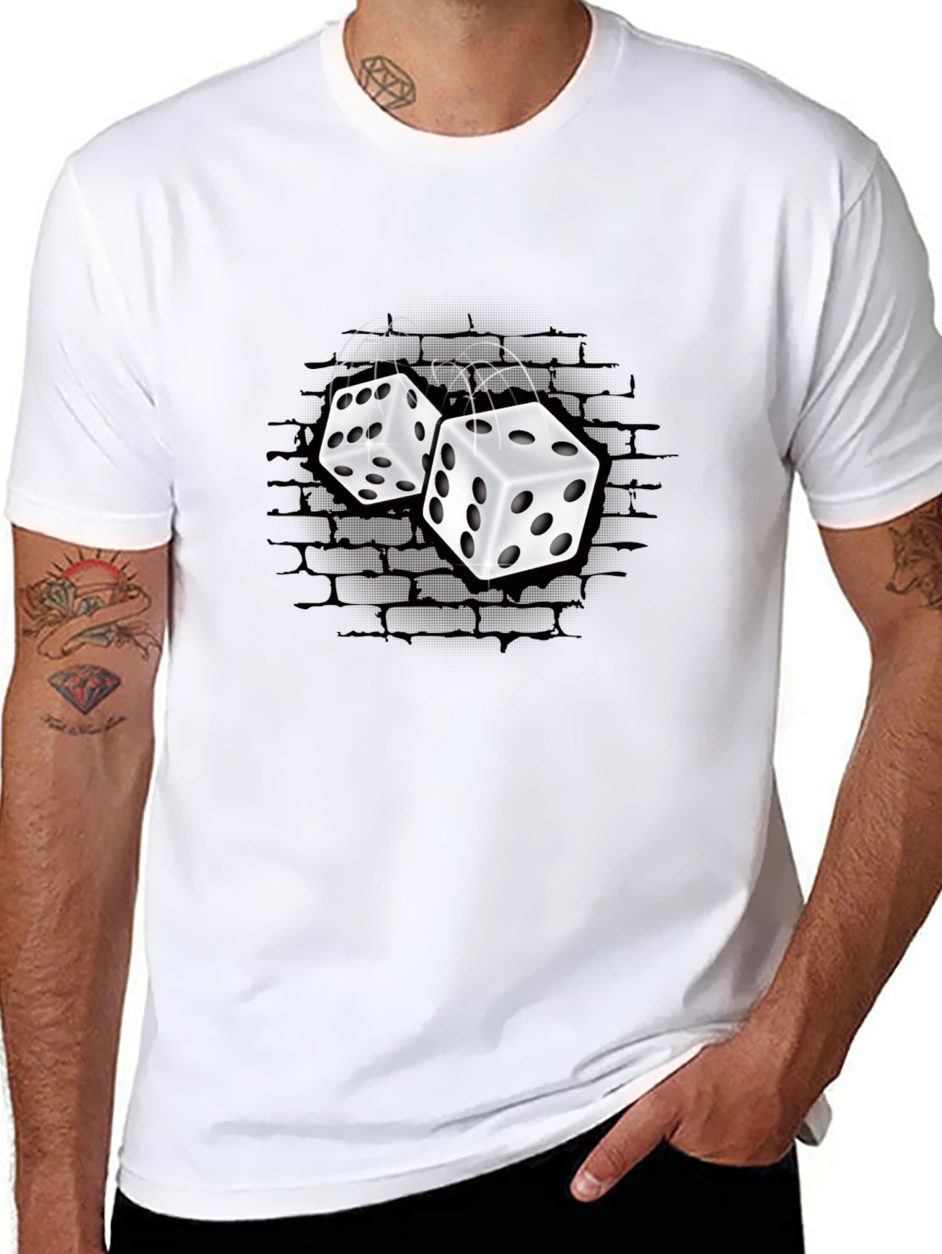 Black Rolling Dice Graphic T-Shirt - Black view 8