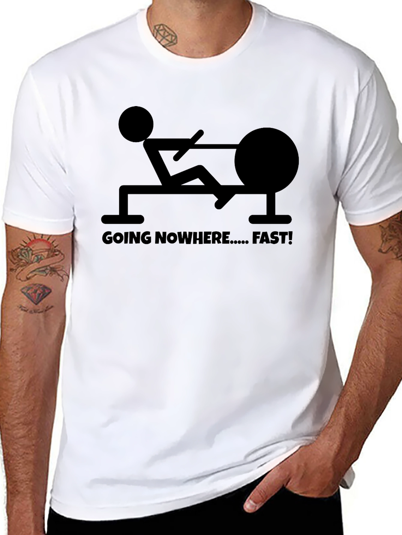 Black Going Nowhere Fast T-Shirt - Funny Workout Tee view 8