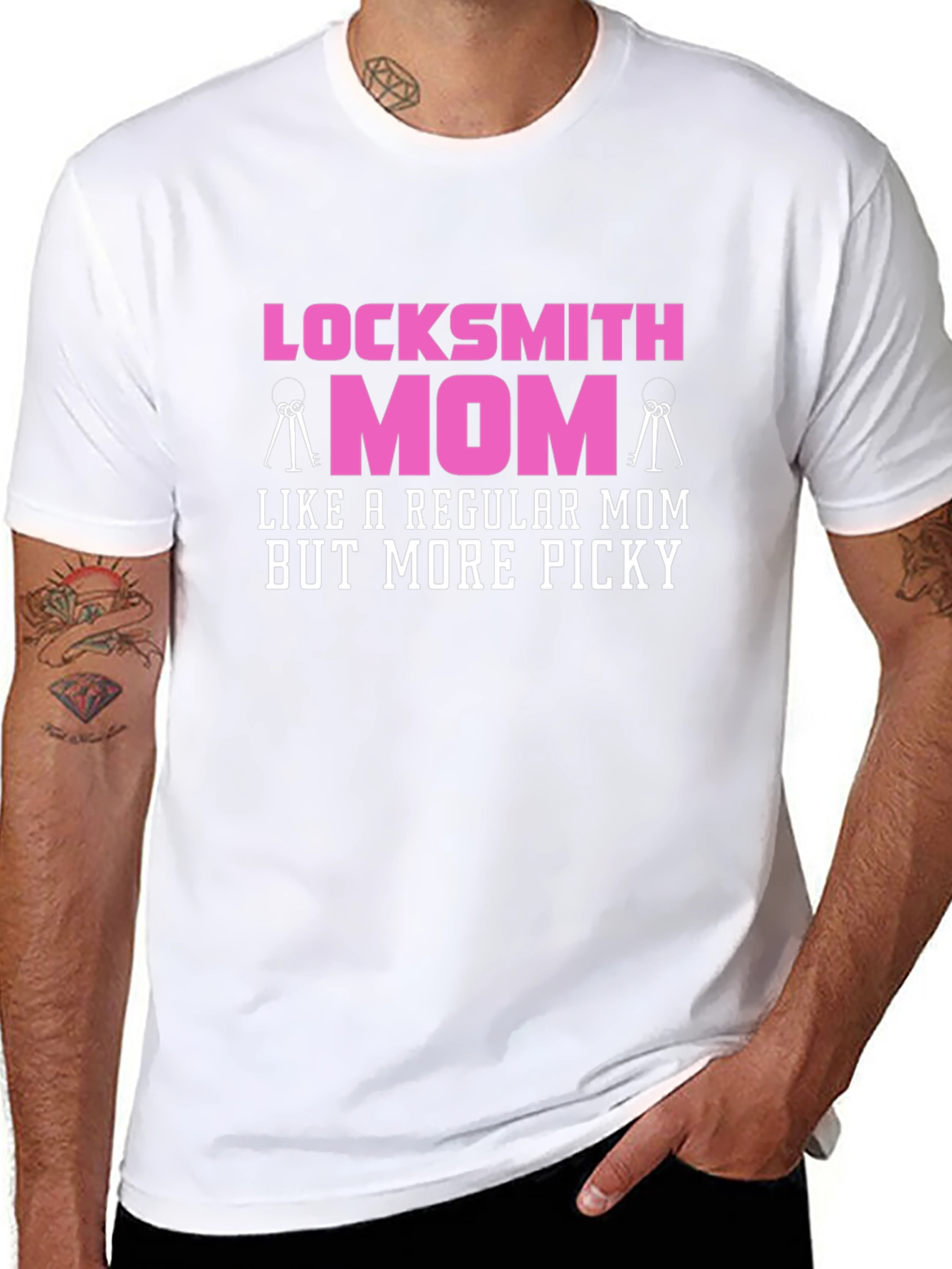 Black Locksmith Mom T-Shirt - Picky Mom Graphic Tee view 8