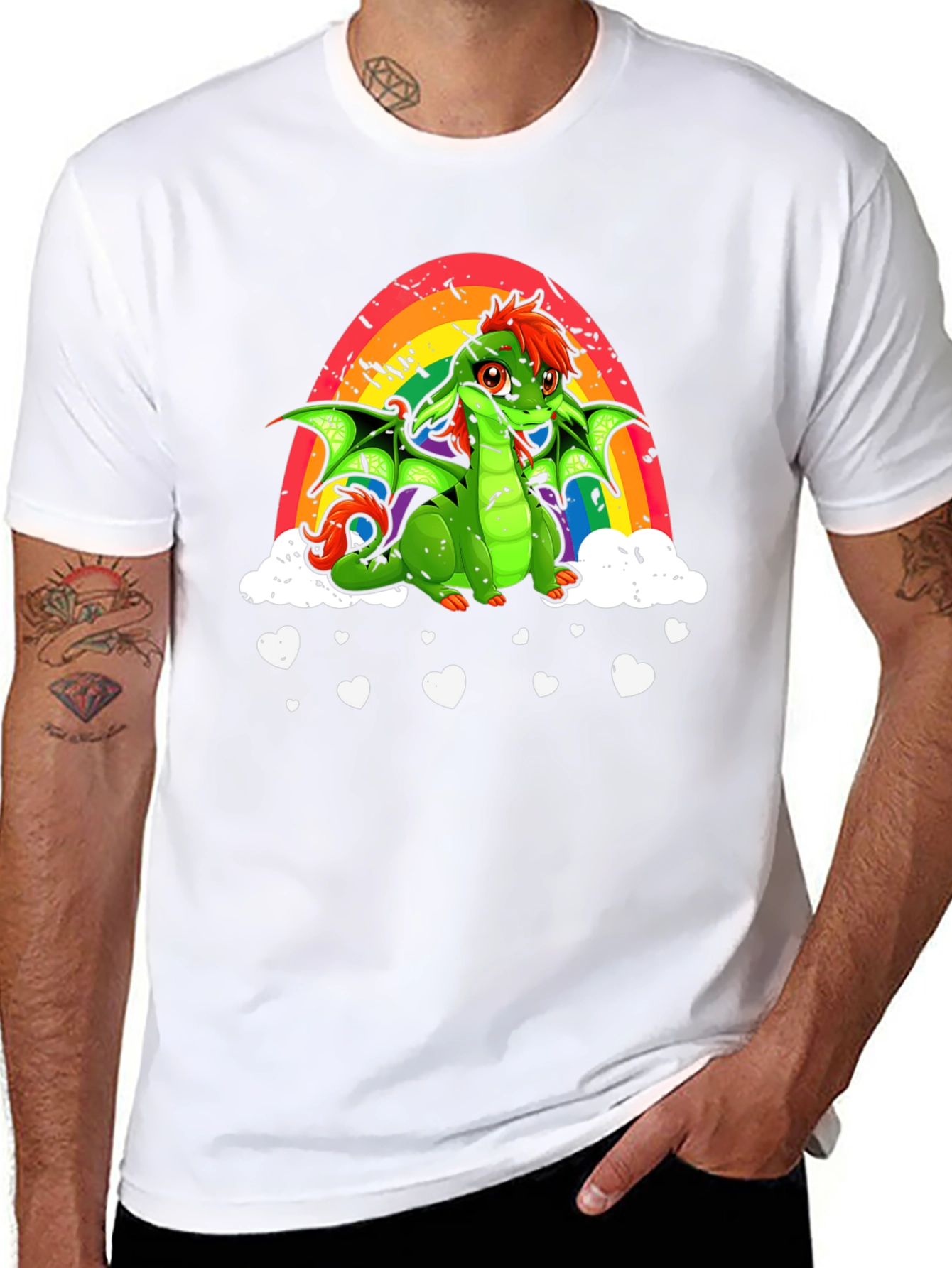 Rainbow Dragon Graphic T-Shirt - 8