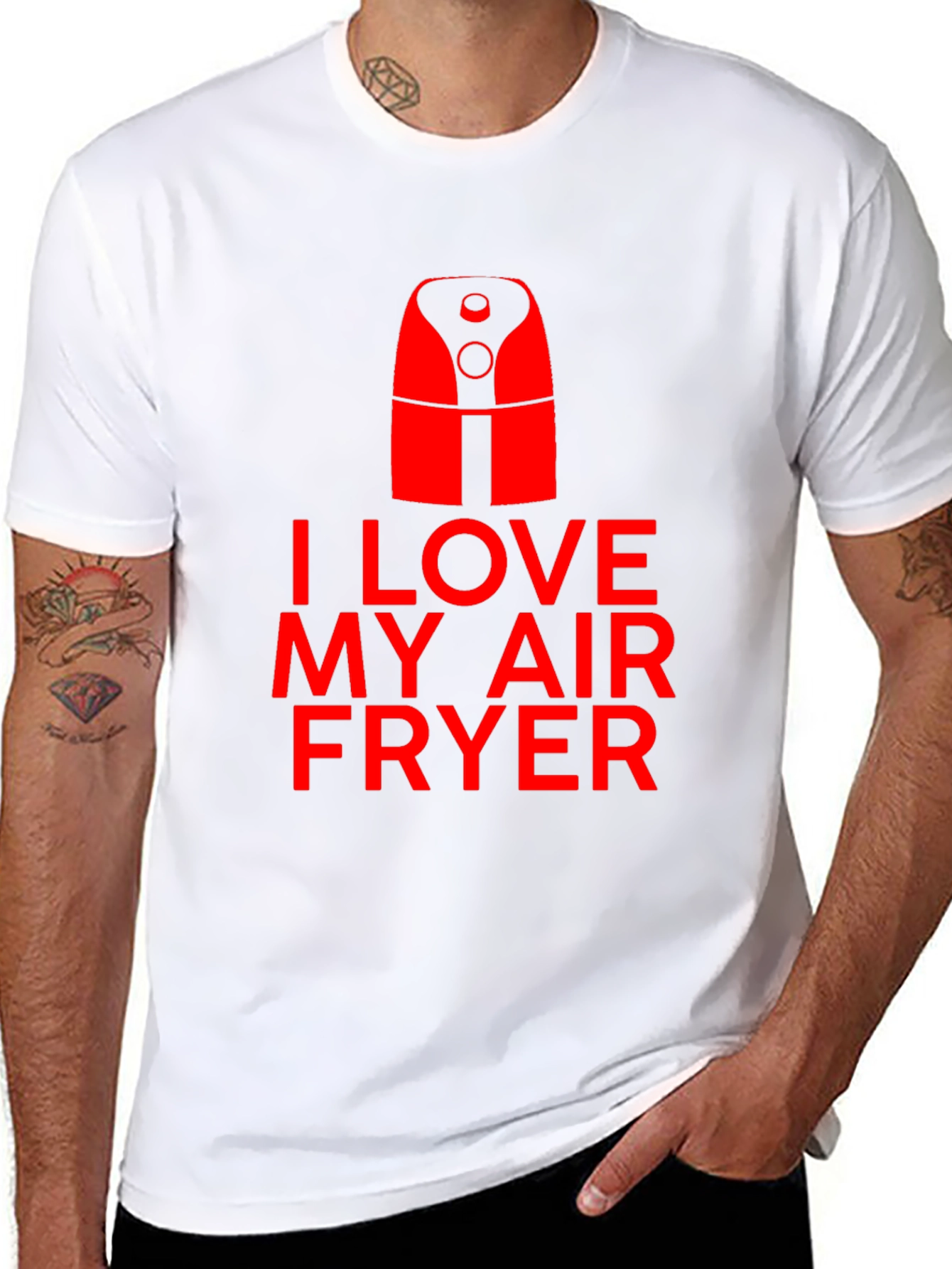 Black I Love My Air Fryer Graphic Tee view 8