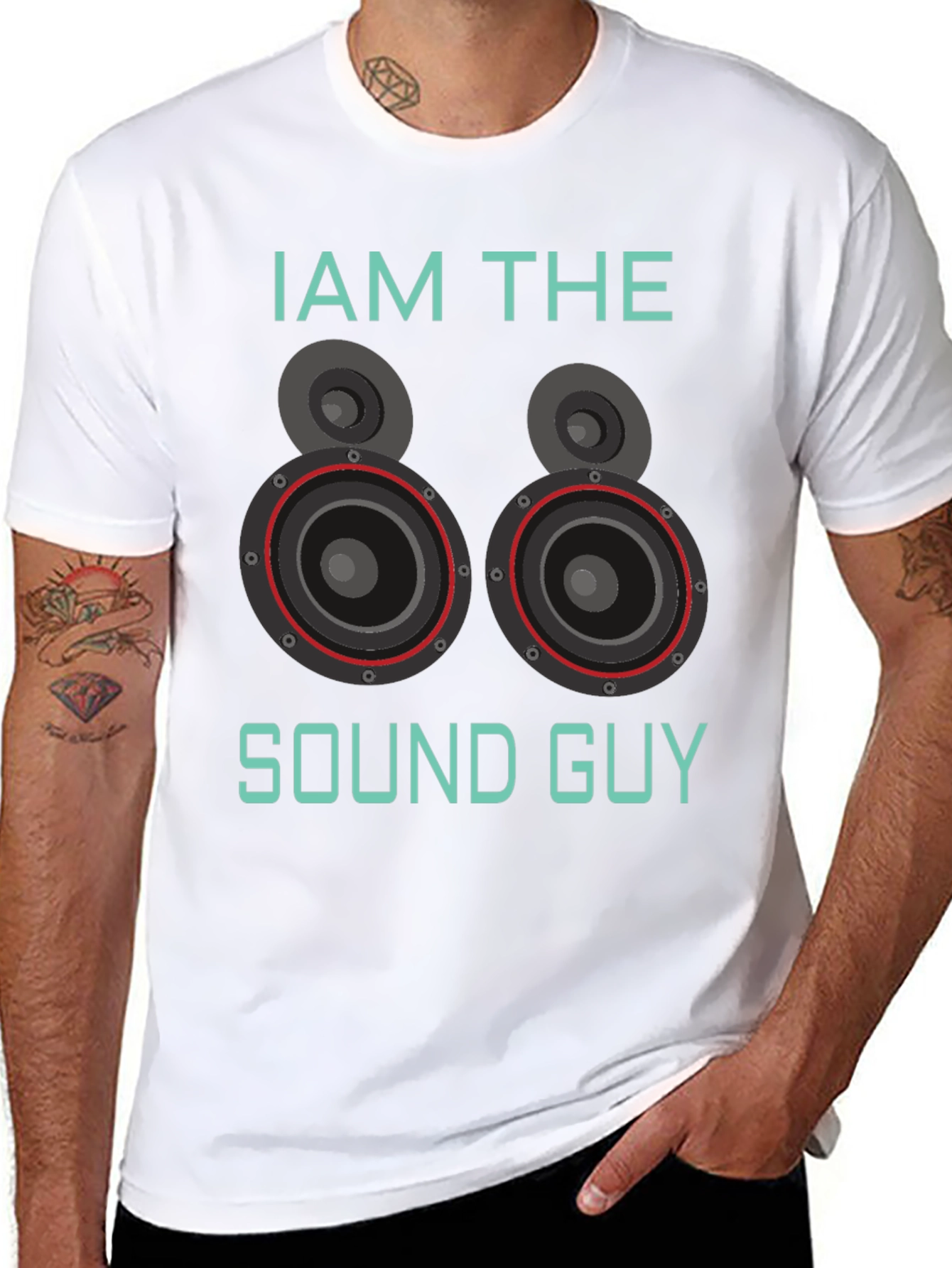 Black Sound Guy Graphic T-Shirt - Music Lover Tee view 8