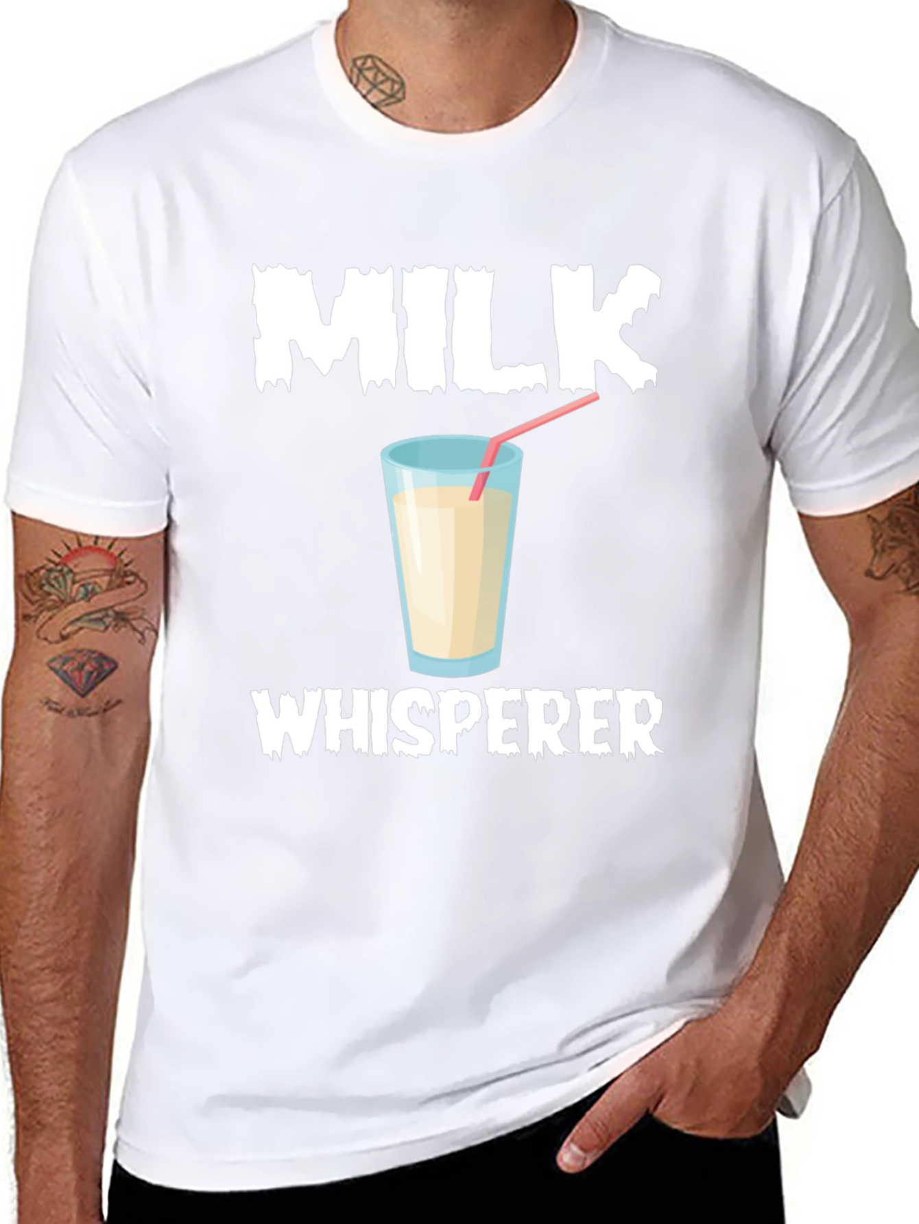 Black Milk Whisperer T-Shirt, Funny Milk Lover Tee view 8