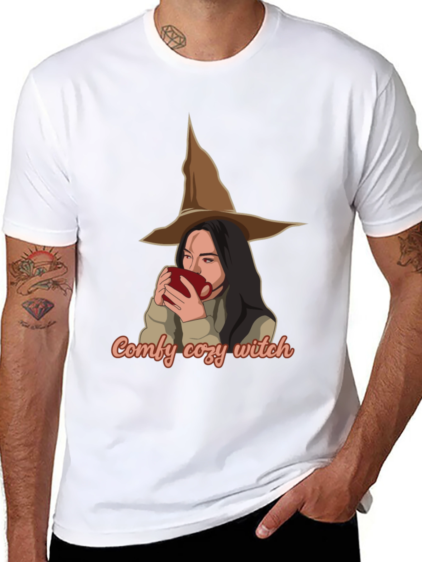 Black Comfy Cozy Witch T-Shirt - Halloween Ready view 8