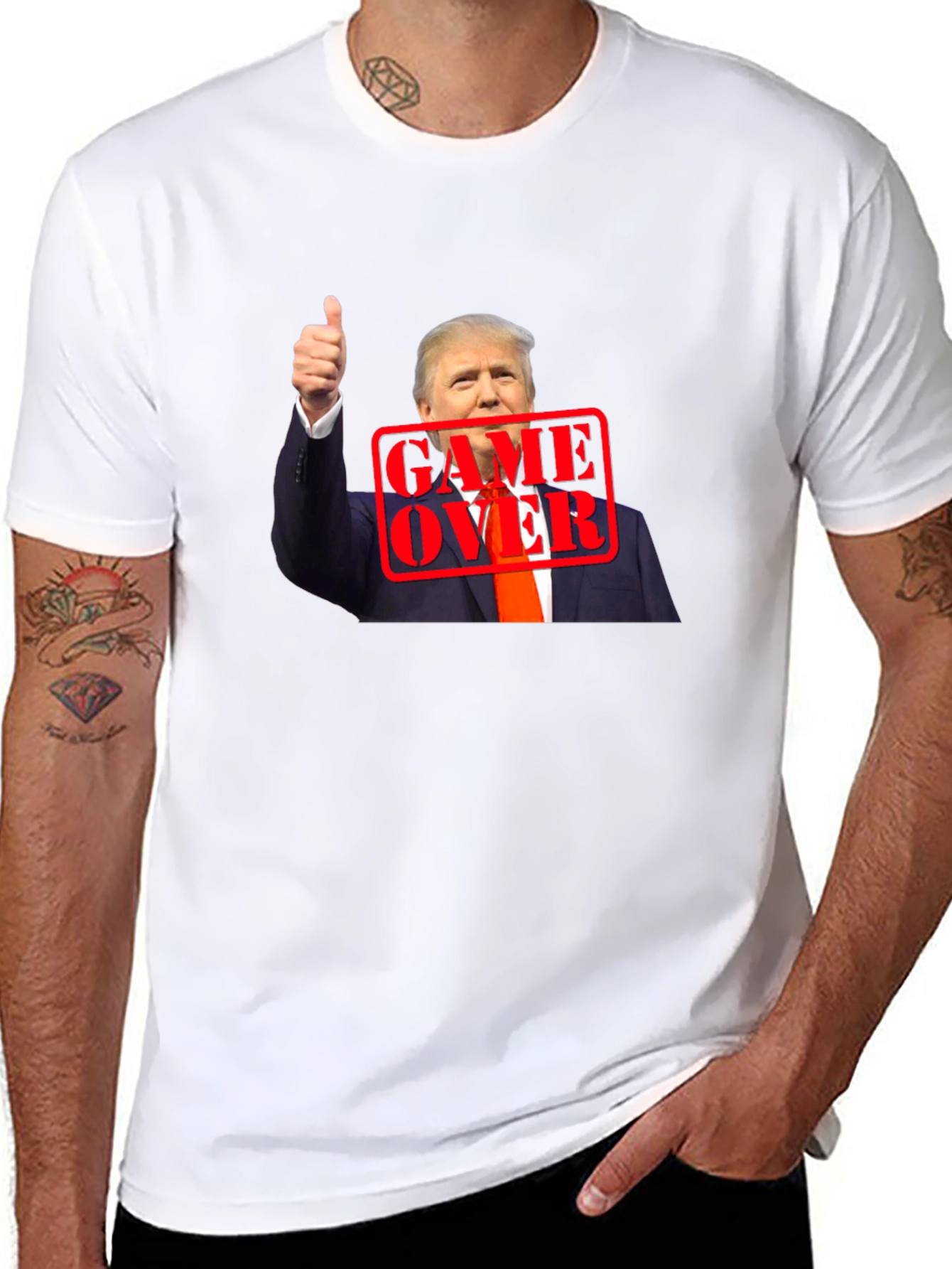Black Trump Game Over Graphic Tee view 8
