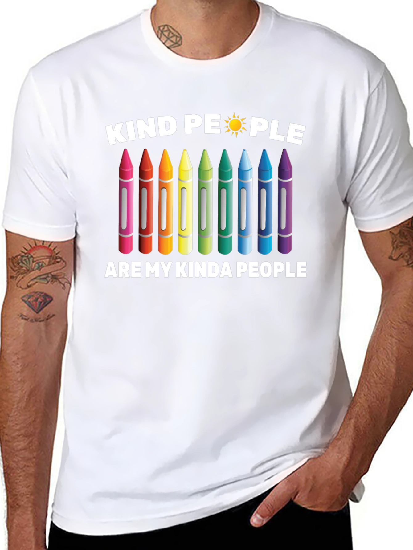 Black Kind People Crayon Graphic T-Shirt view 8
