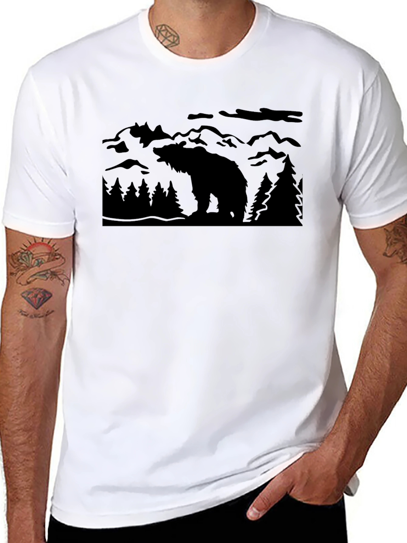 Black Bear Mountain Silhouette T-Shirt - 8