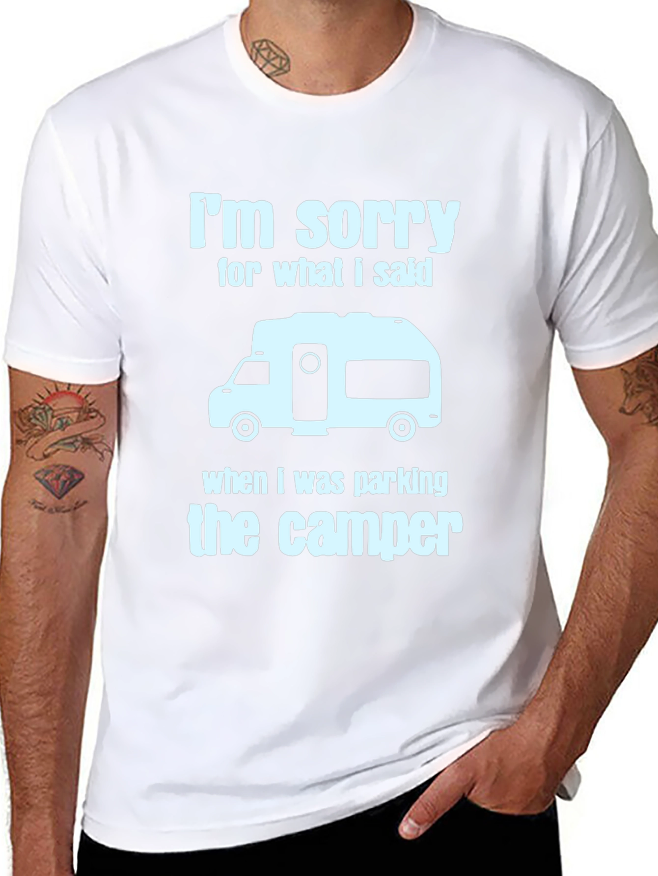 Black Camper Parking Apology T-Shirt - Funny RV Camping Tee view 8