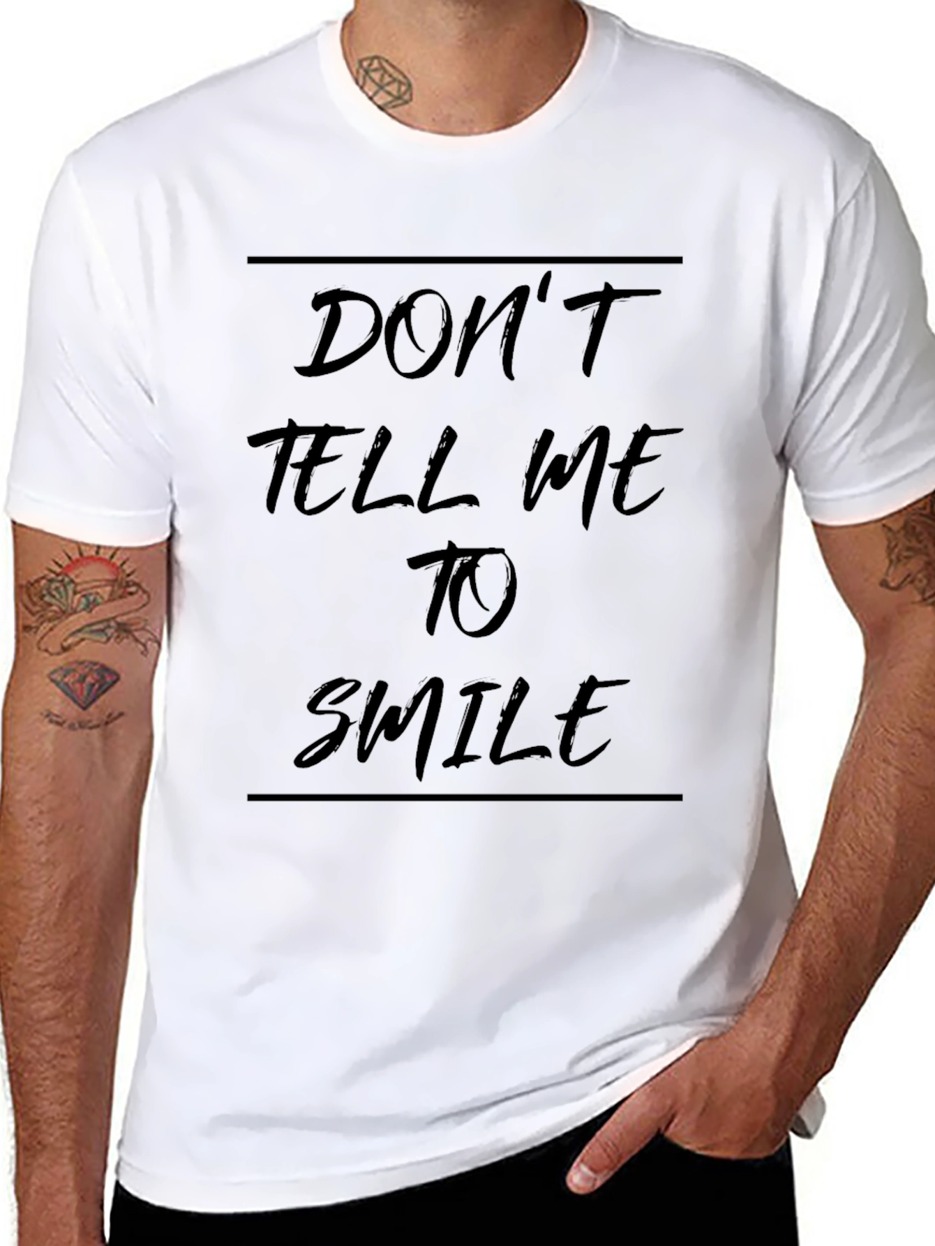 Black Don't Tell Me To Smile Black Graphic Tee view 8