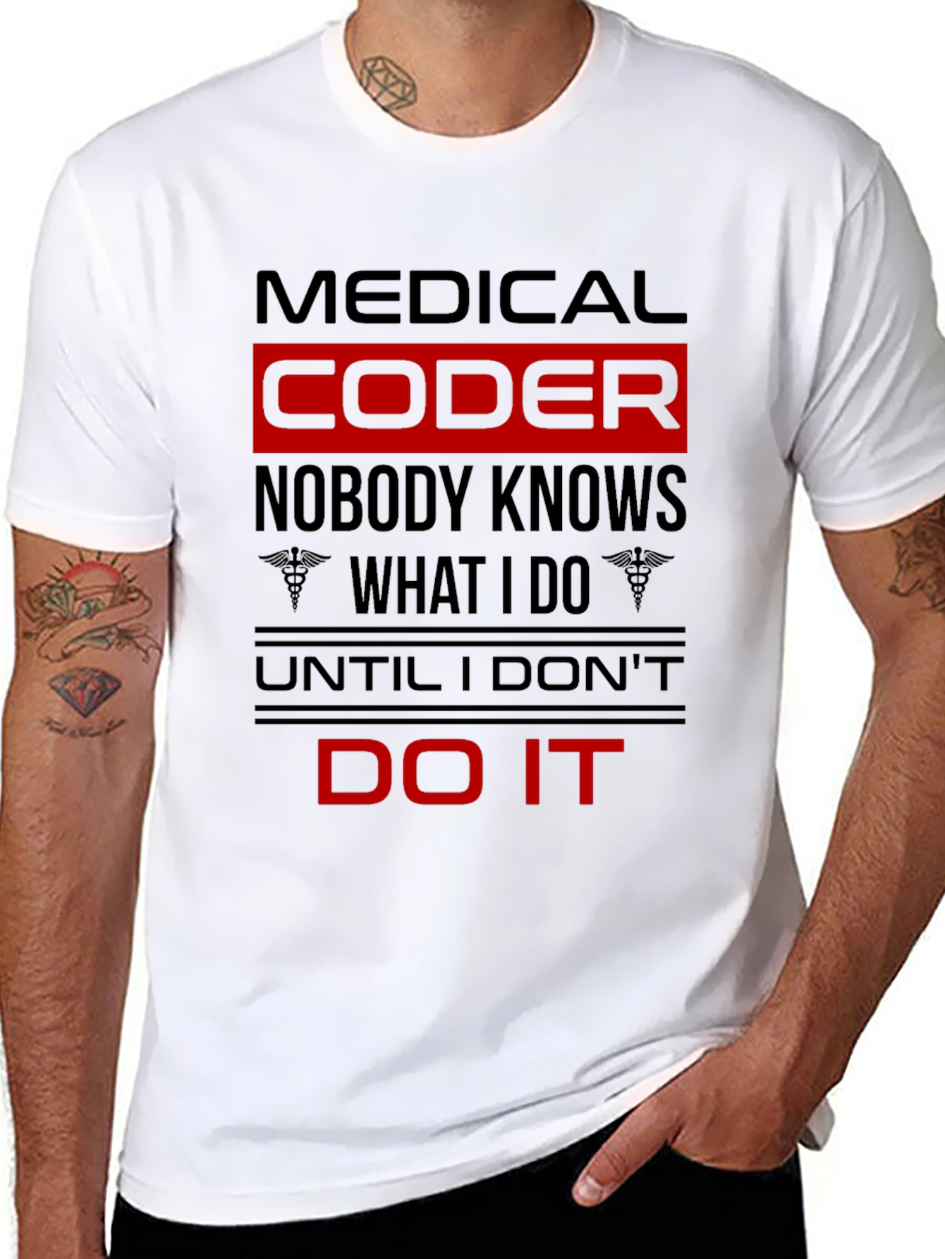 Black Medical Coder T-Shirt: Nobody Knows What I Do! view 8