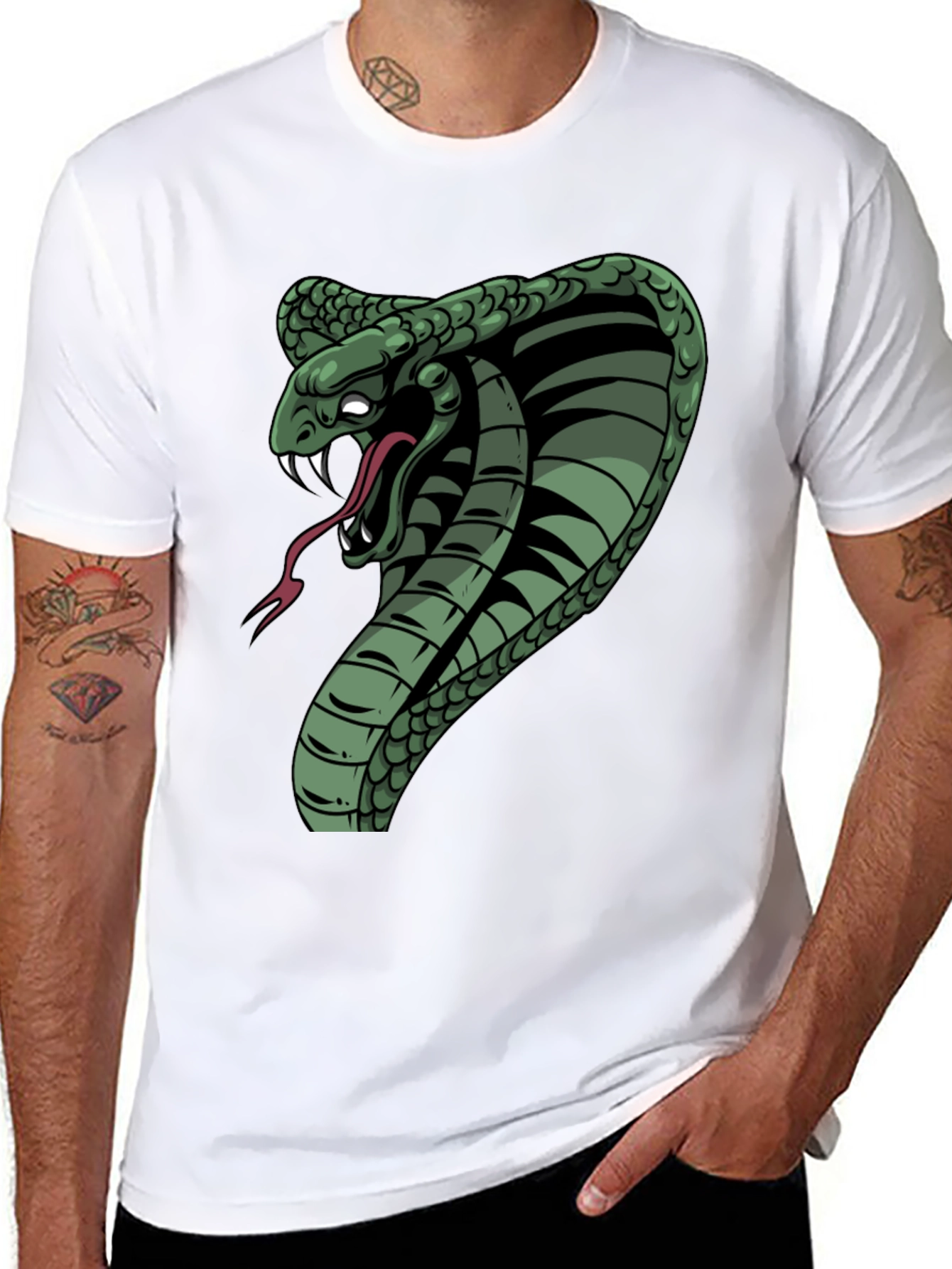 Black Cobra Graphic Tee - Men's Black T-Shirt view 8