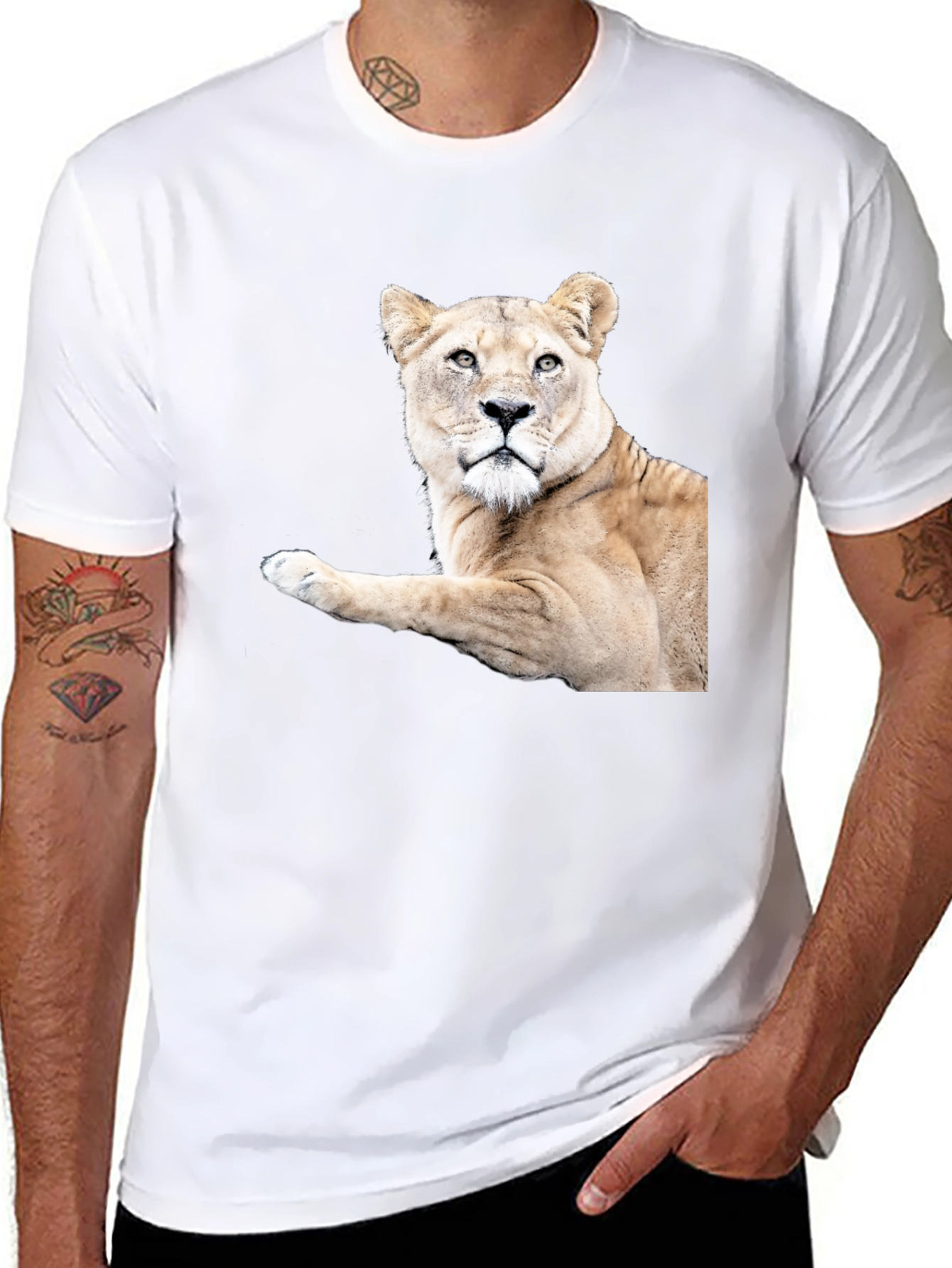 Black Lioness Graphic Tee - Black Unisex T-Shirt view 8