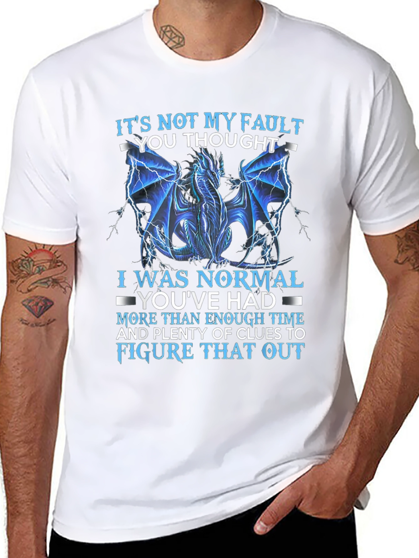 Black Dragon Graphic Tee - "It's Not My Fault" T-Shirt view 8
