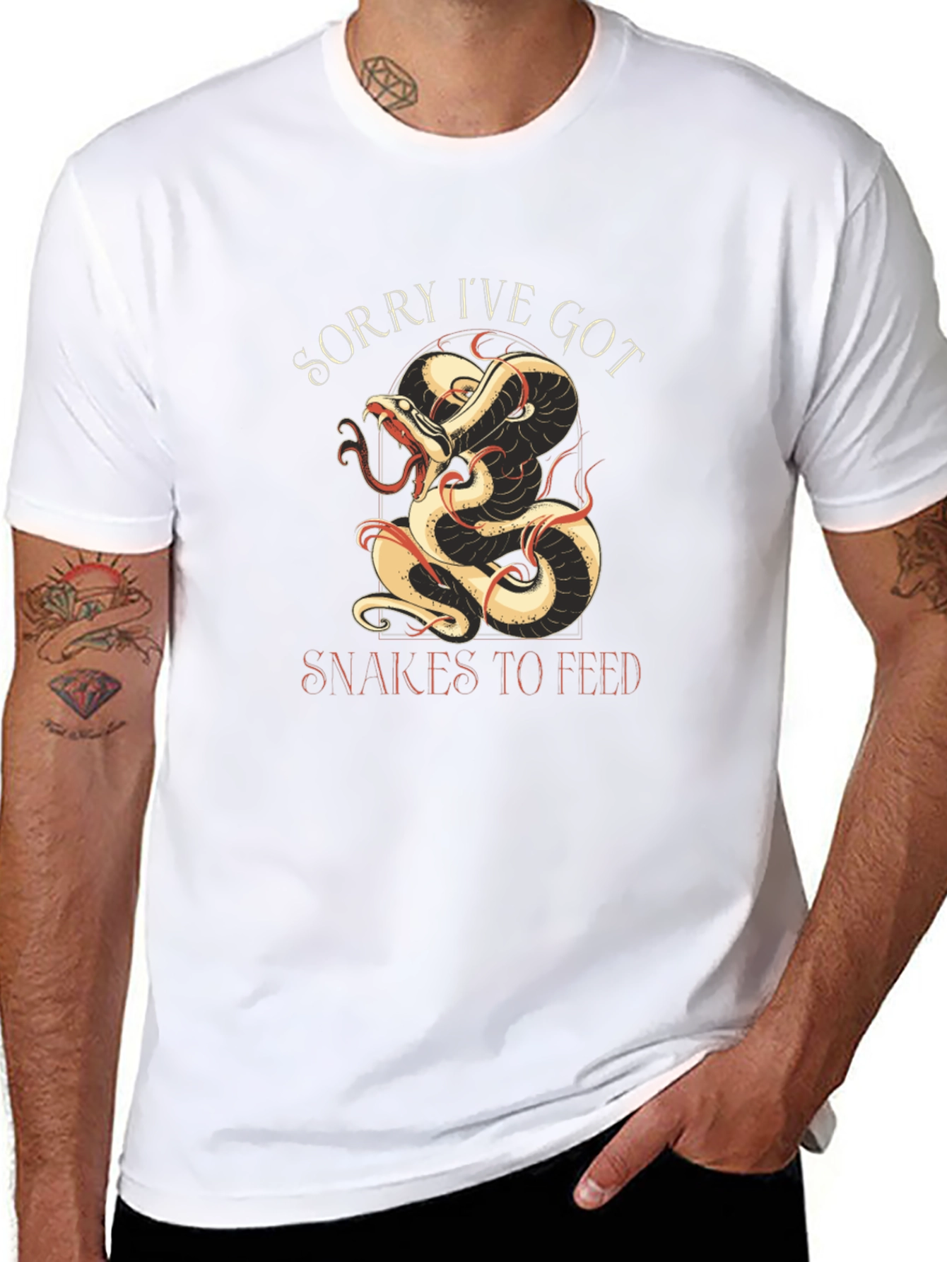 Black Snakes To Feed Graphic Tee - Black Cotton view 8