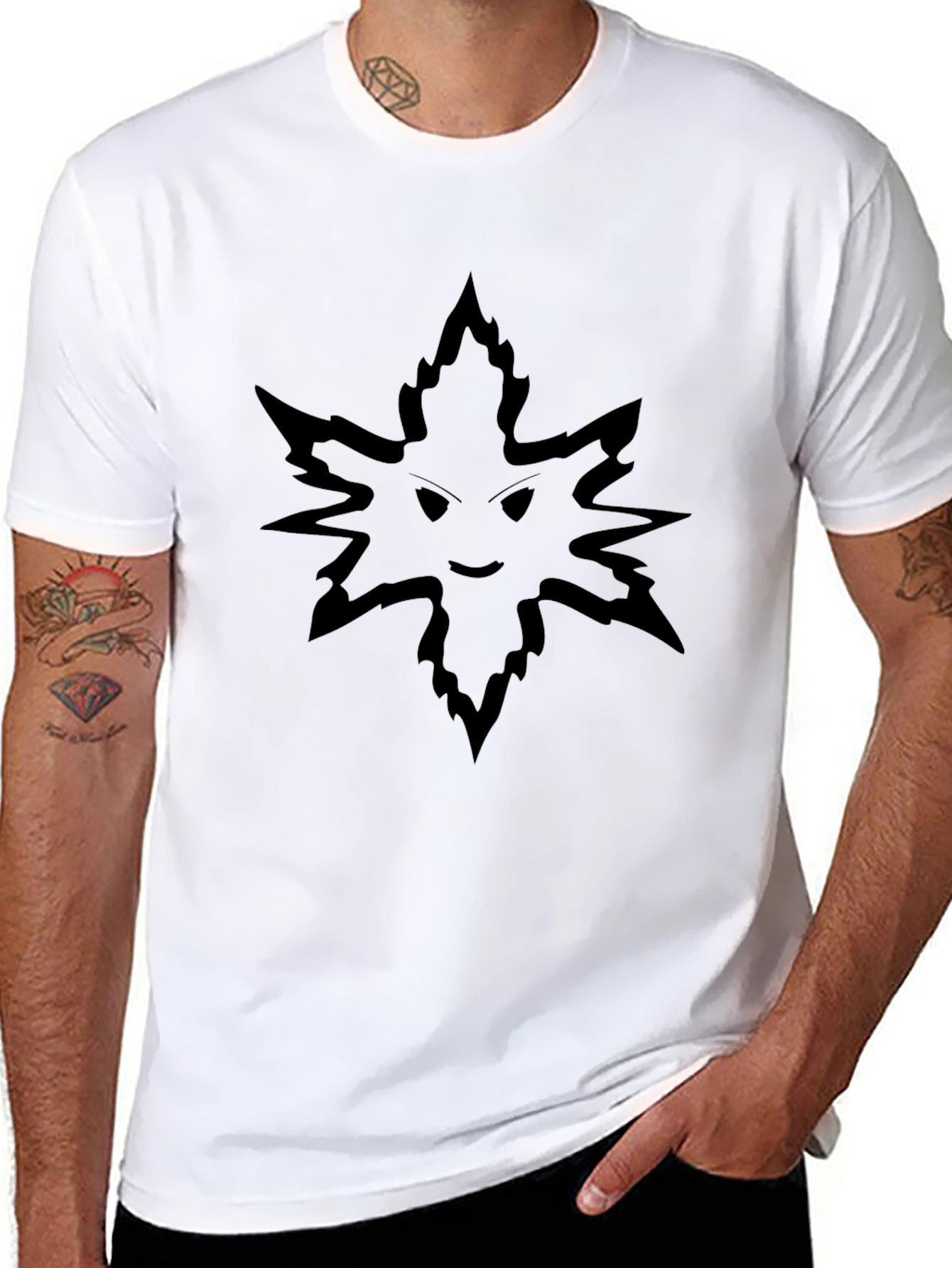 Black Men's Black Graphic Tee - Leaf Monster view 8