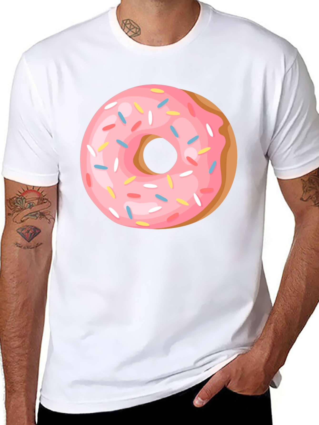 Black Donut Graphic Tee - Casual Black T-Shirt view 8