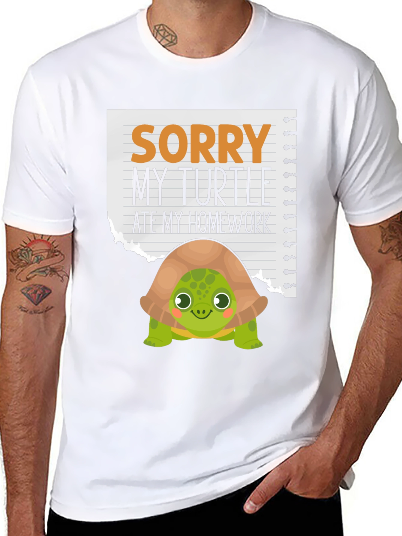 Black Turtle Ate My Homework T-Shirt view 8