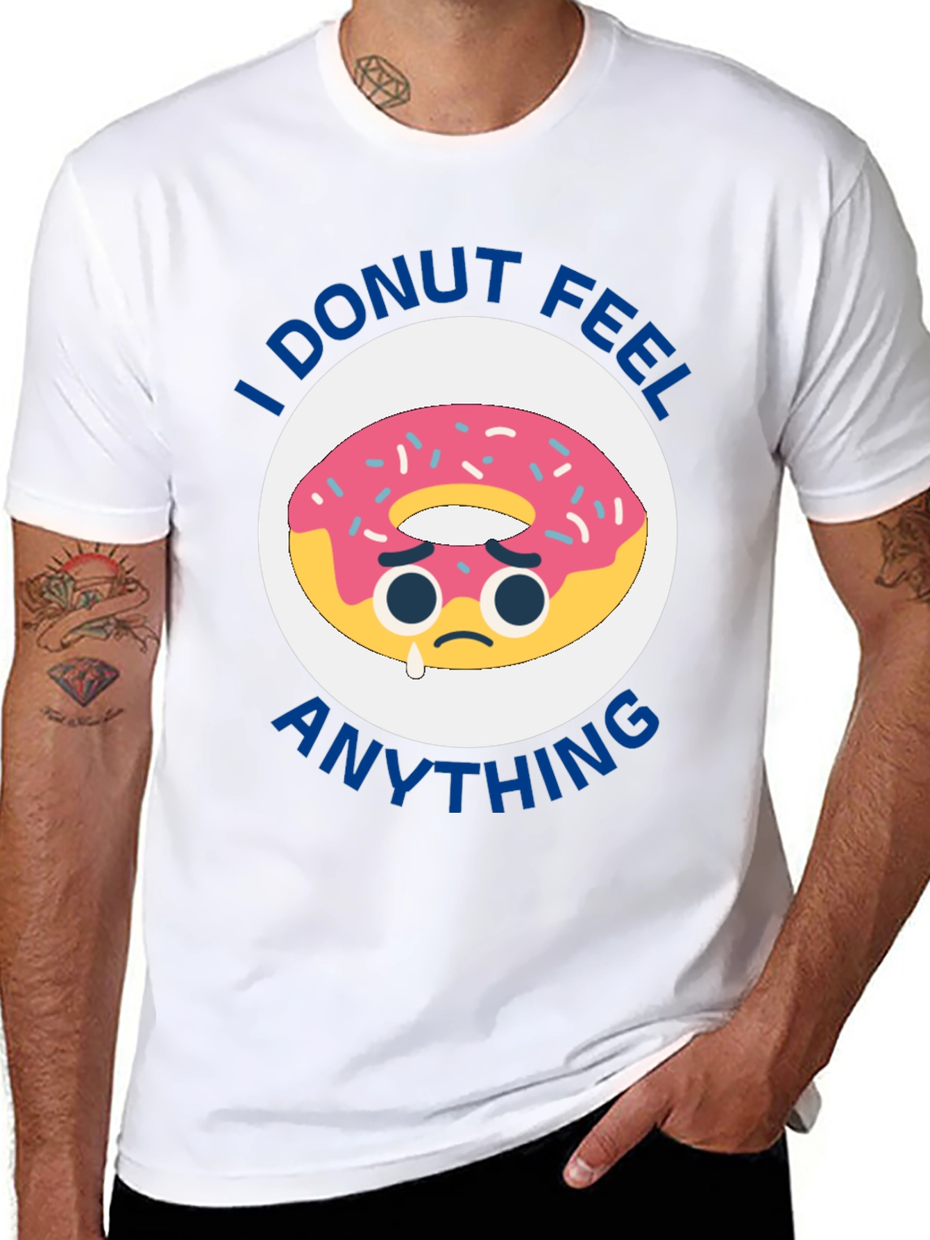 Black I Donut Feel Anything Funny T-Shirt view 8