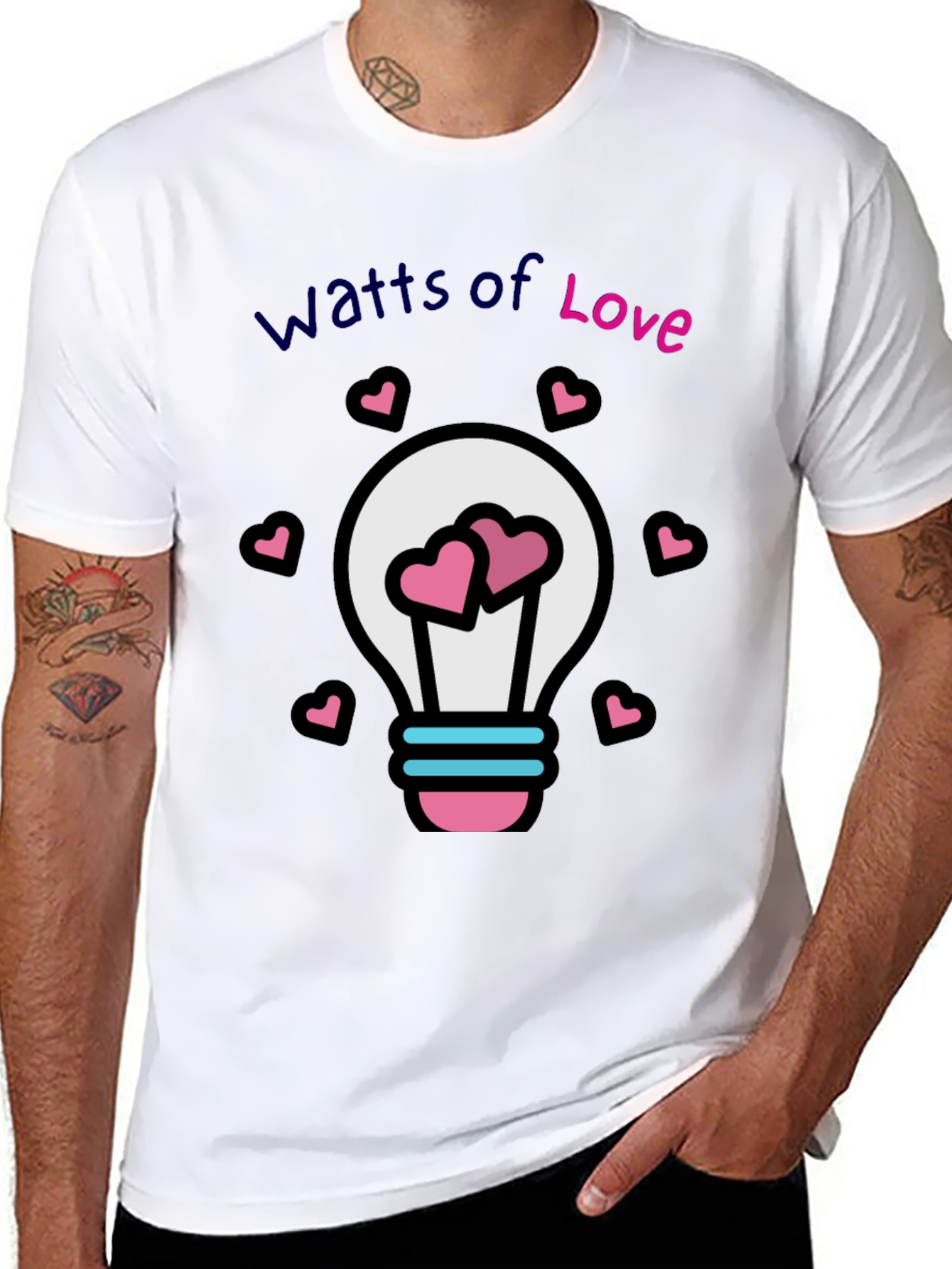 Black Watts of Love T-Shirt view 8