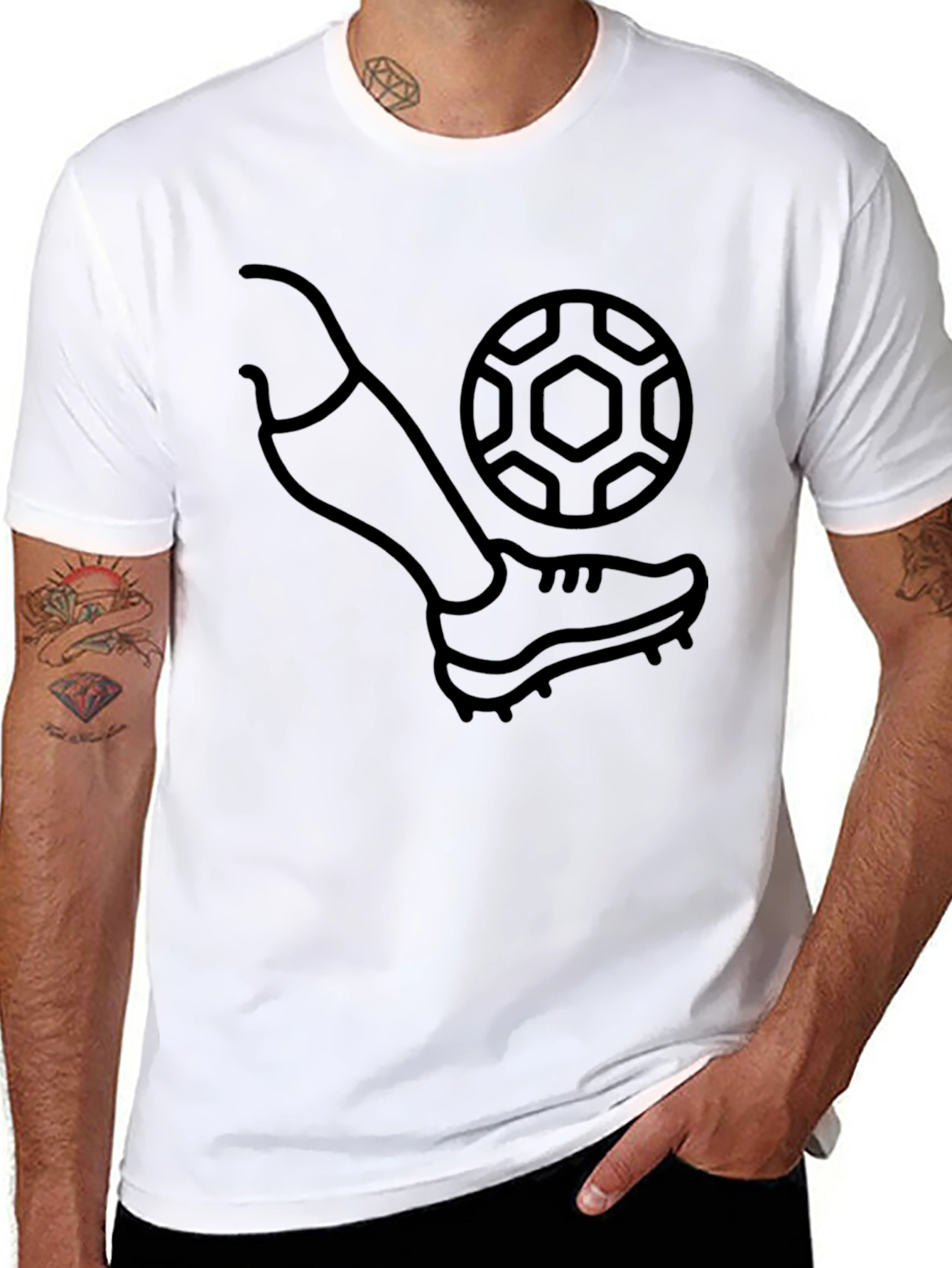 Black Soccer Kick Graphic T-Shirt - Black view 8