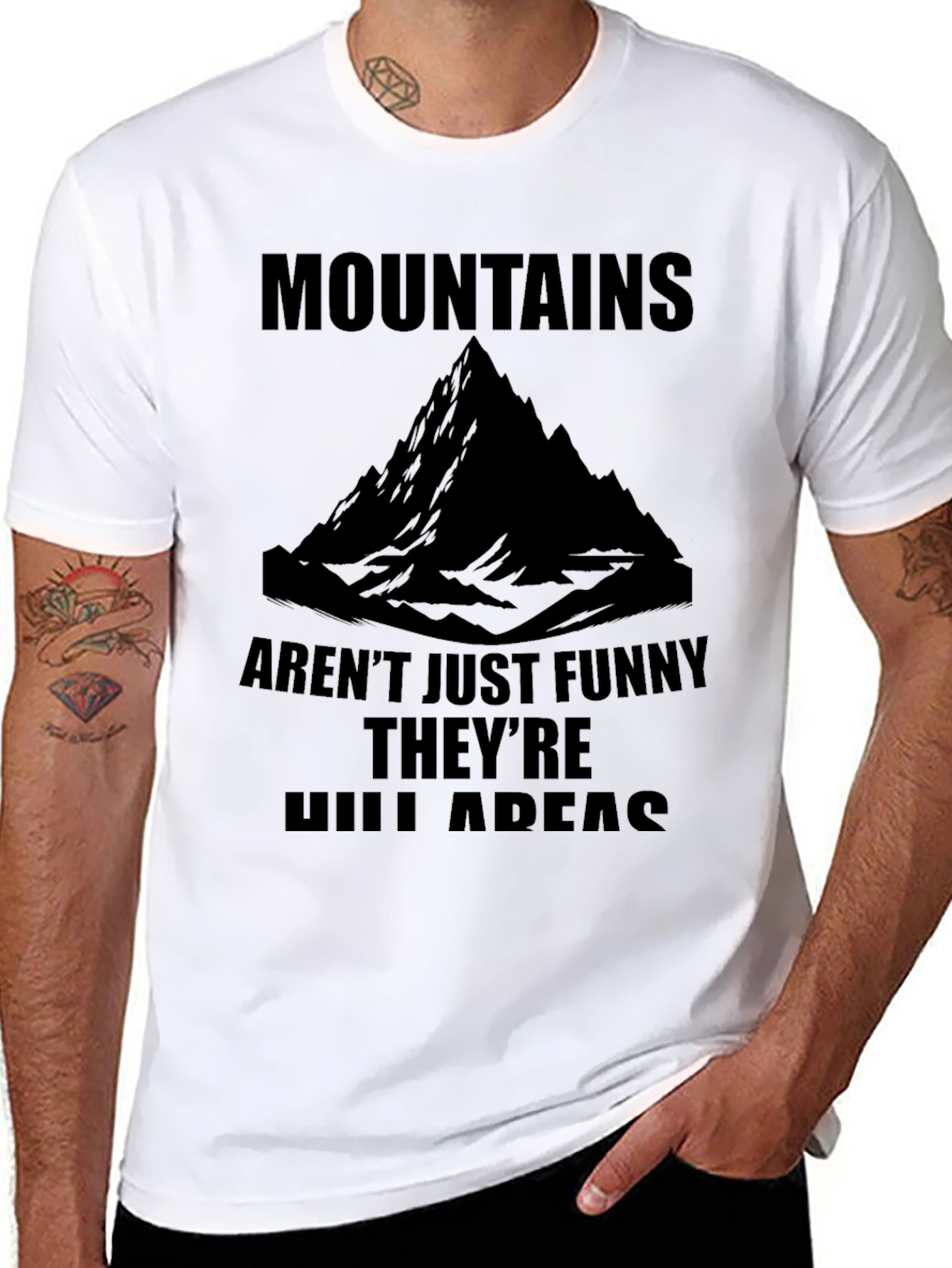 Black Funny Mountains T-Shirt - Hilarious Outdoors Graphic Tee view 8