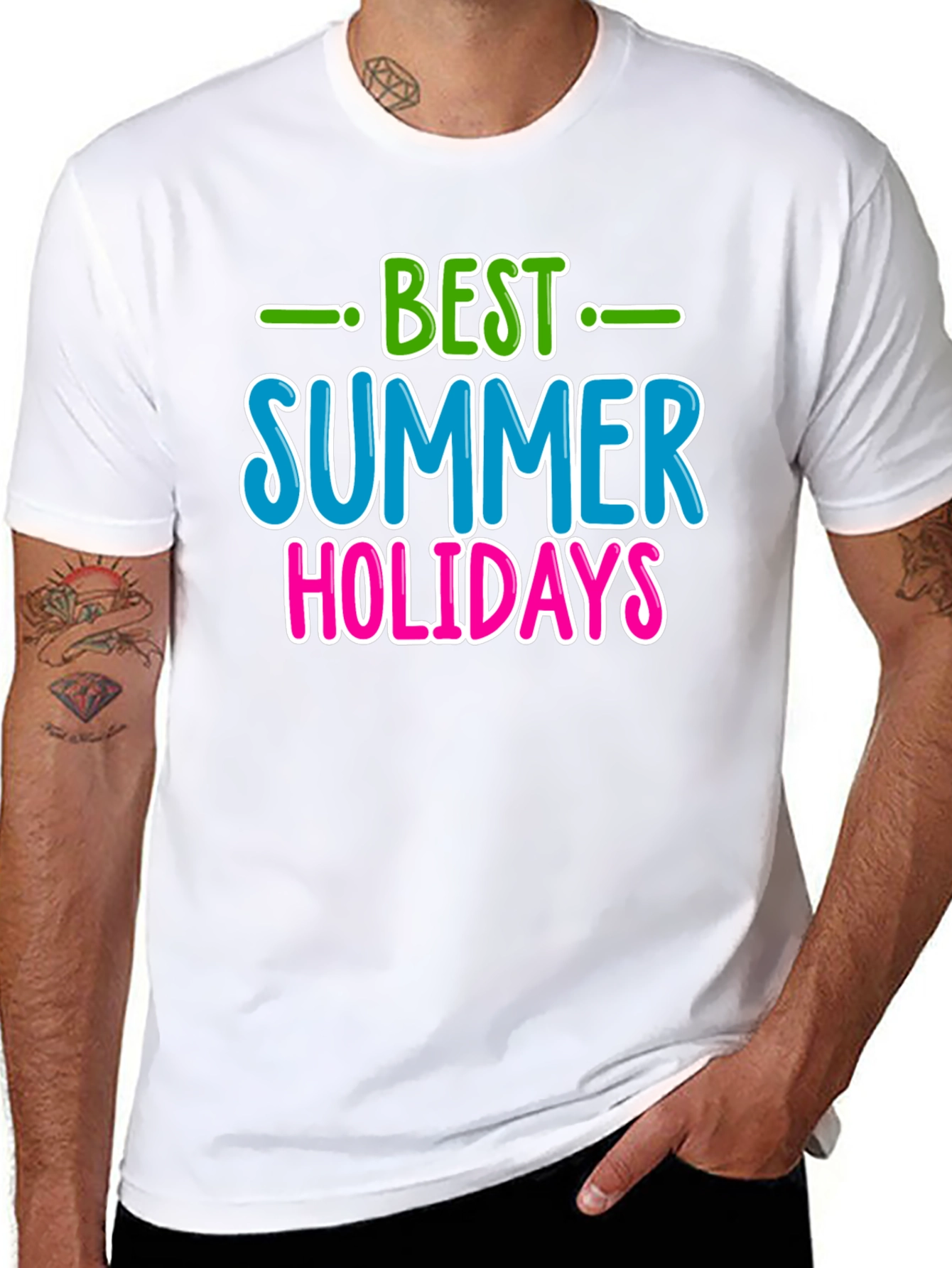 Black Best Summer Holidays Graphic Tee view 8