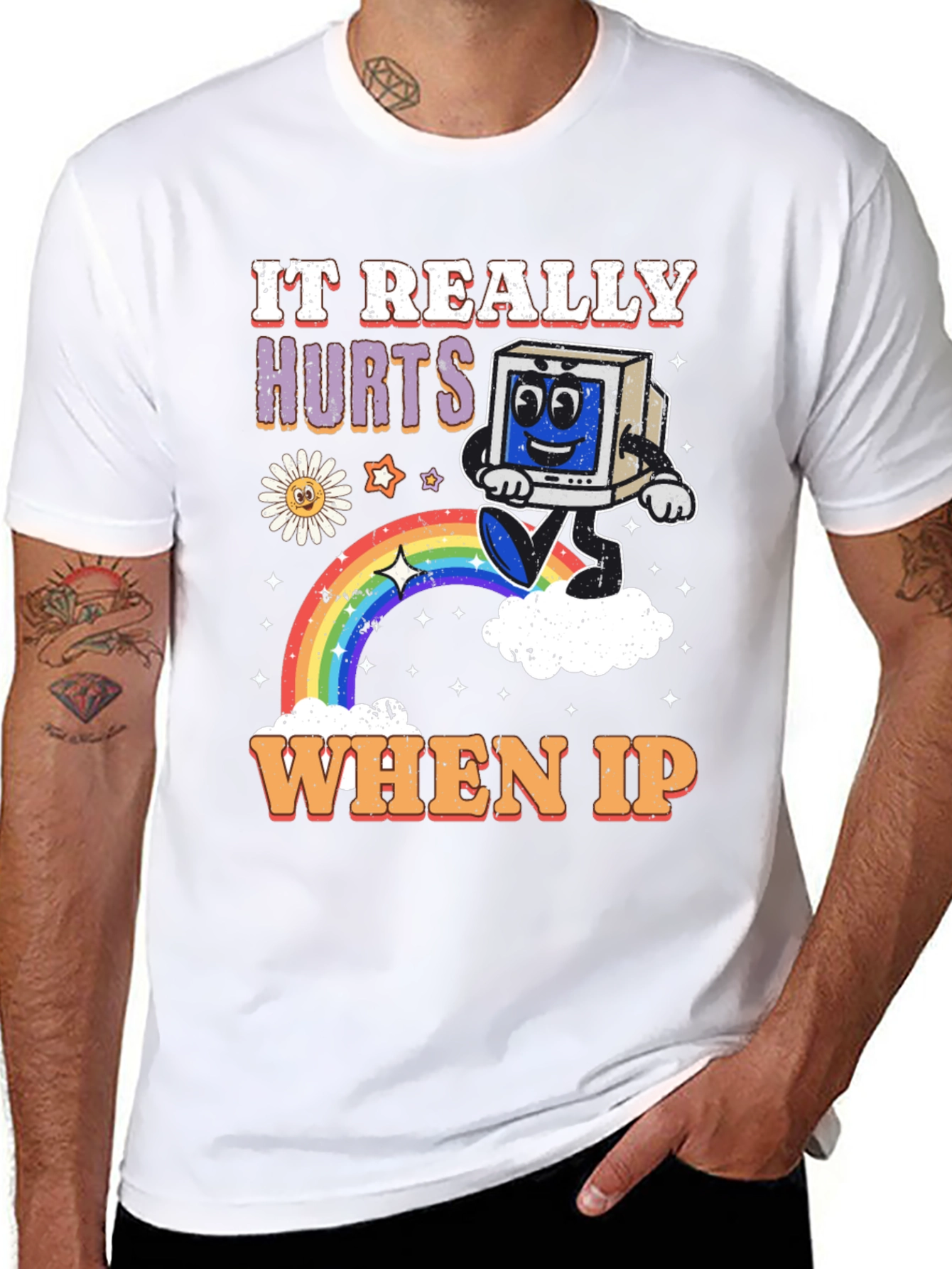 Black Retro Tech Humor T-Shirt view 8