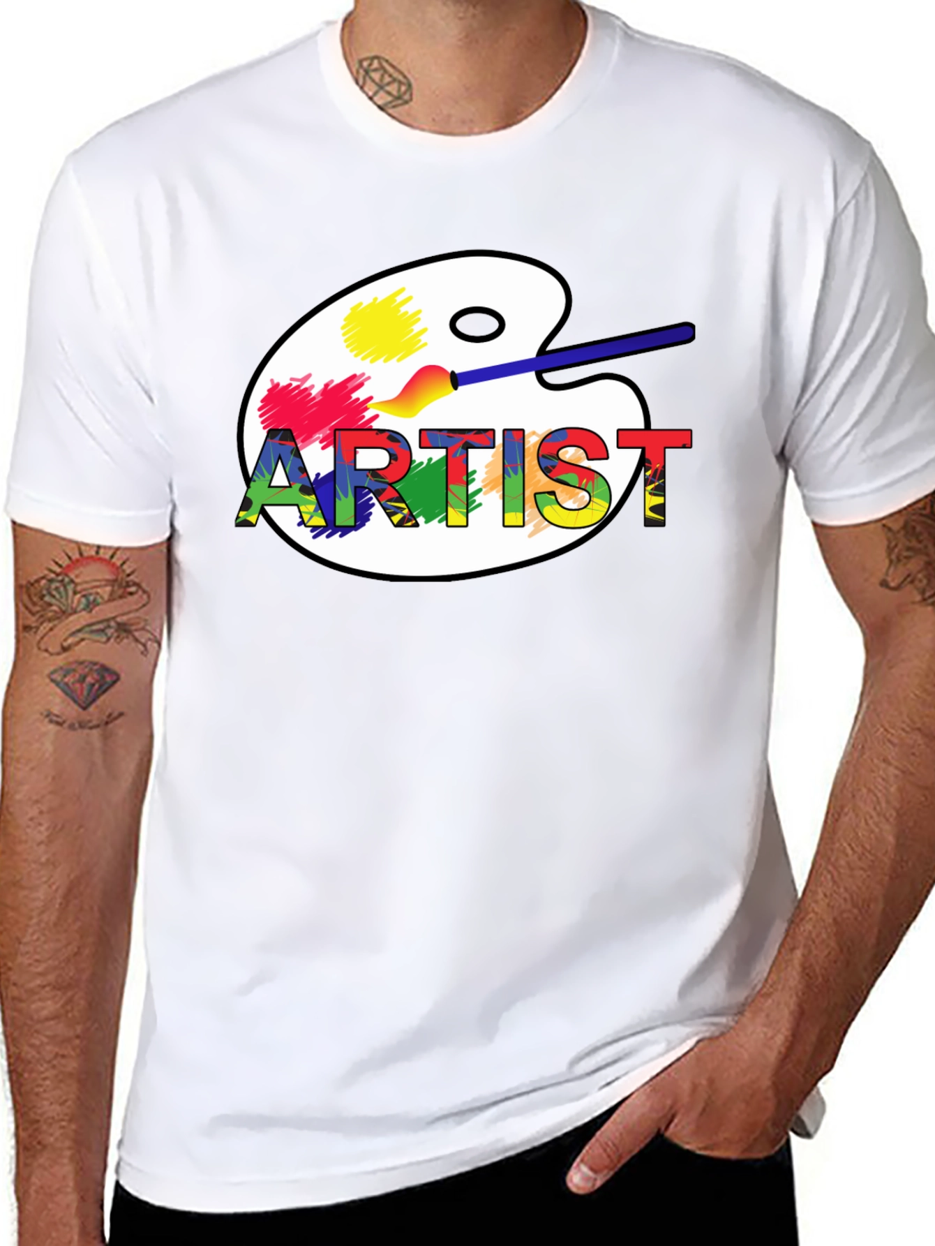 Black Artist Palette Graphic T-Shirt - Black view 8