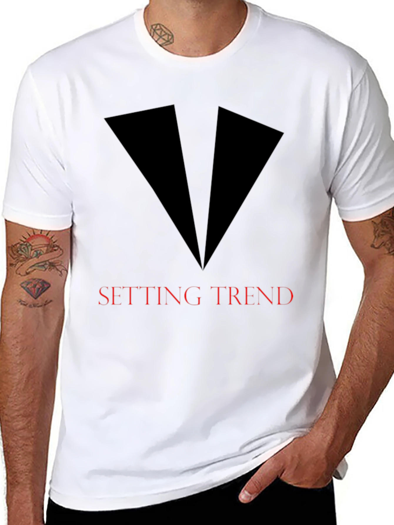 Black Setting Trend Graphic Tee - Sleek Black Design view 8